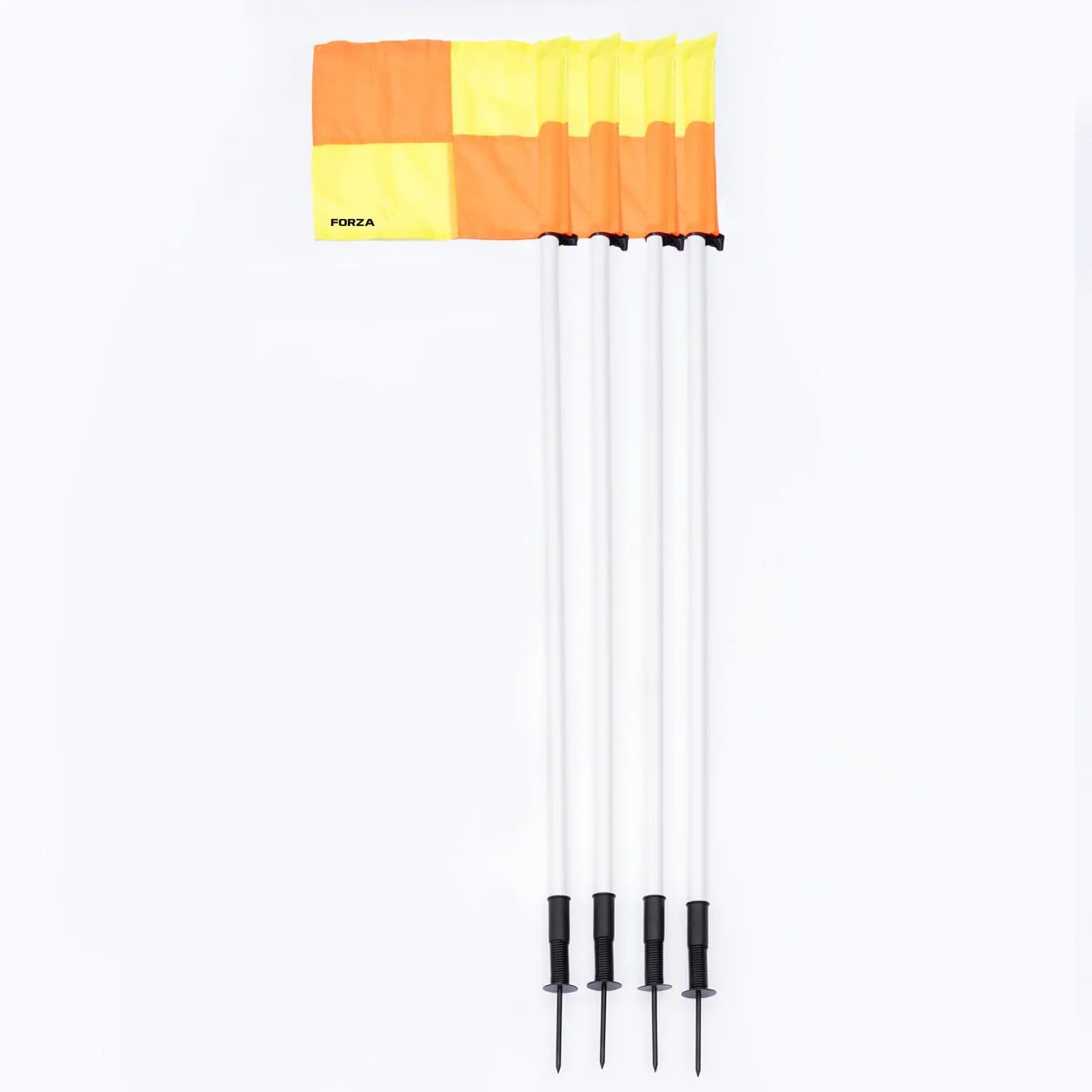 FORZA Poteaux de Corner avec Drapeaux pour Terrains de Football – Base en Option pour Gazon Synthétique