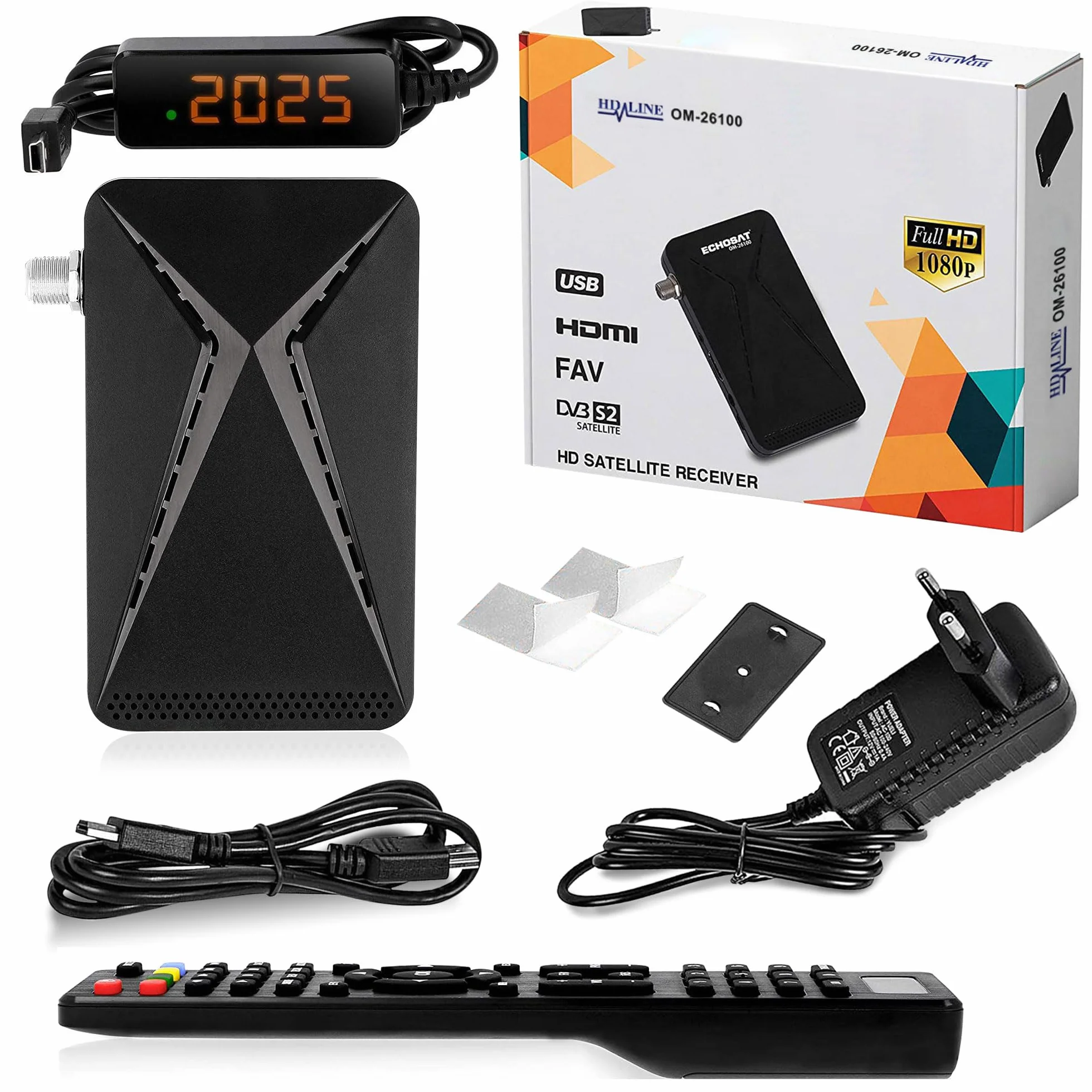 HD-line 26100 Mini Récepteur Satellite DVB-S2 /ARD & ZDF SD avec arrêt Automatique/Récepteur numérique Full HD 1080p (HDTV, USB)