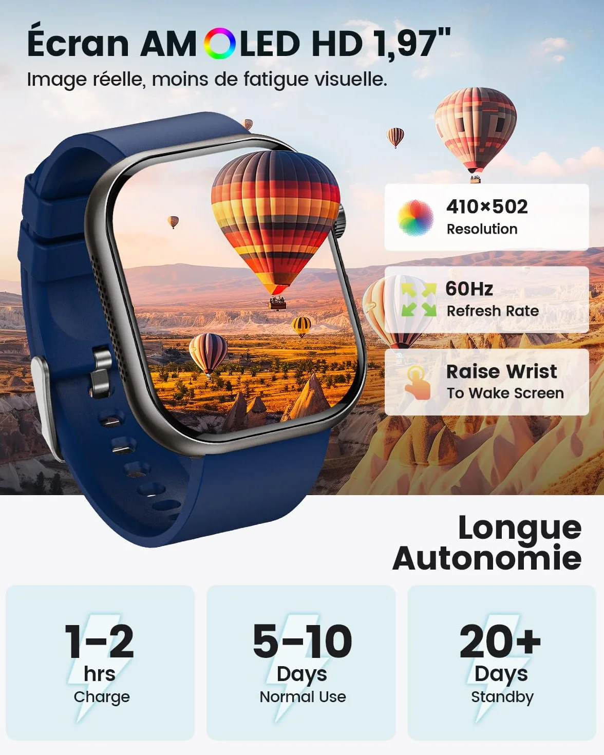 2026 Nouvelle Montre Connectée Homme avec ECG, HRV, 𝐆𝐥𝐲𝐜é𝐦𝐢𝐞, Tension Artérielle, 1,97" AMOLED Montre de Santé avec Suivi 24H la Fréquence Cardiaque, SpO2, Suivi du Sommeil, IMC, iOS Android