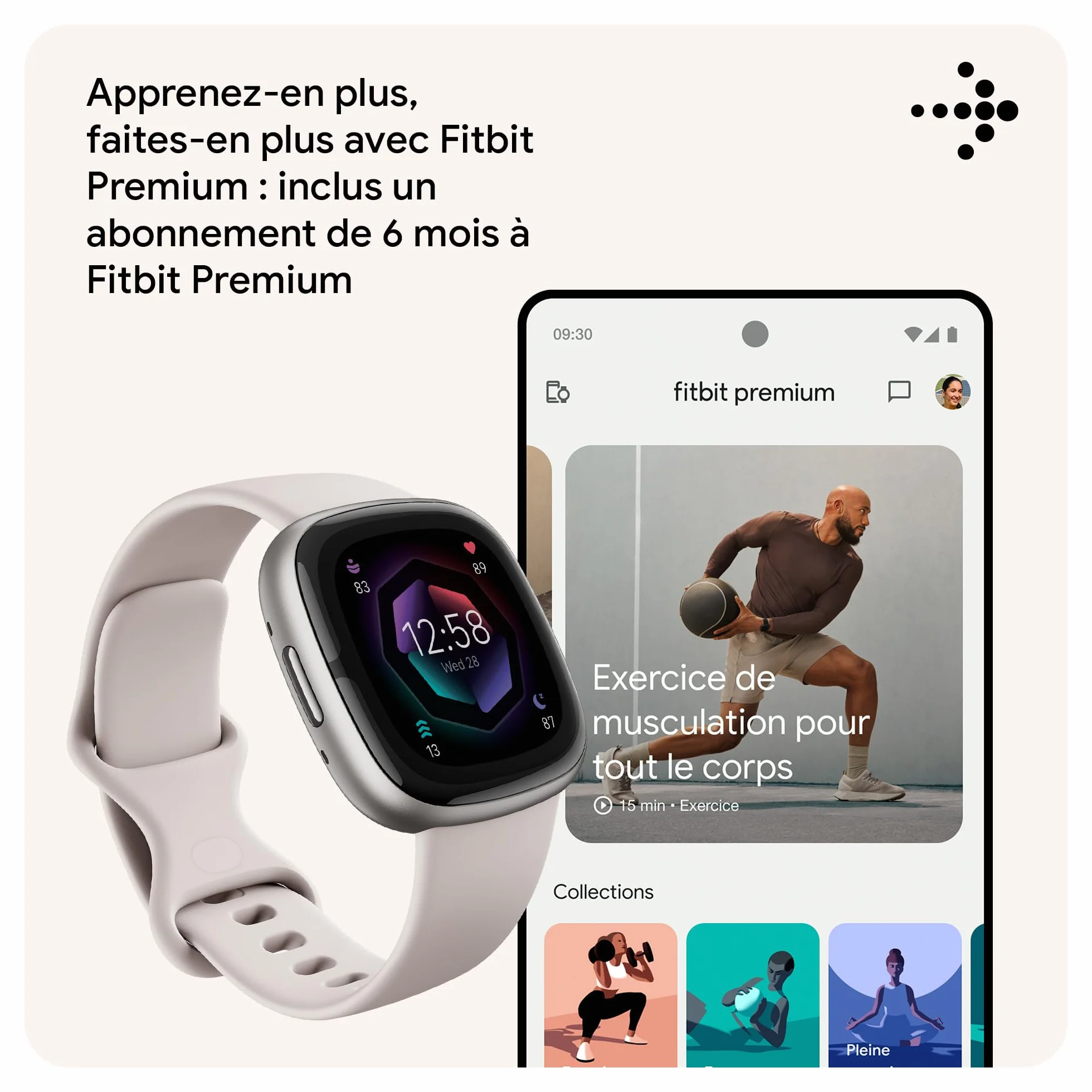 Fitbit Sense 2 Montre connectée sport santé GPS intégré autonomie 6 jours compatible iOS 15 Android OS 9.0
