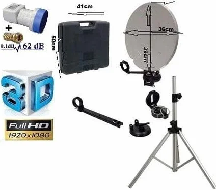 Megasat Kit Parabole portable camping-car complet avec support trépied en aluminium