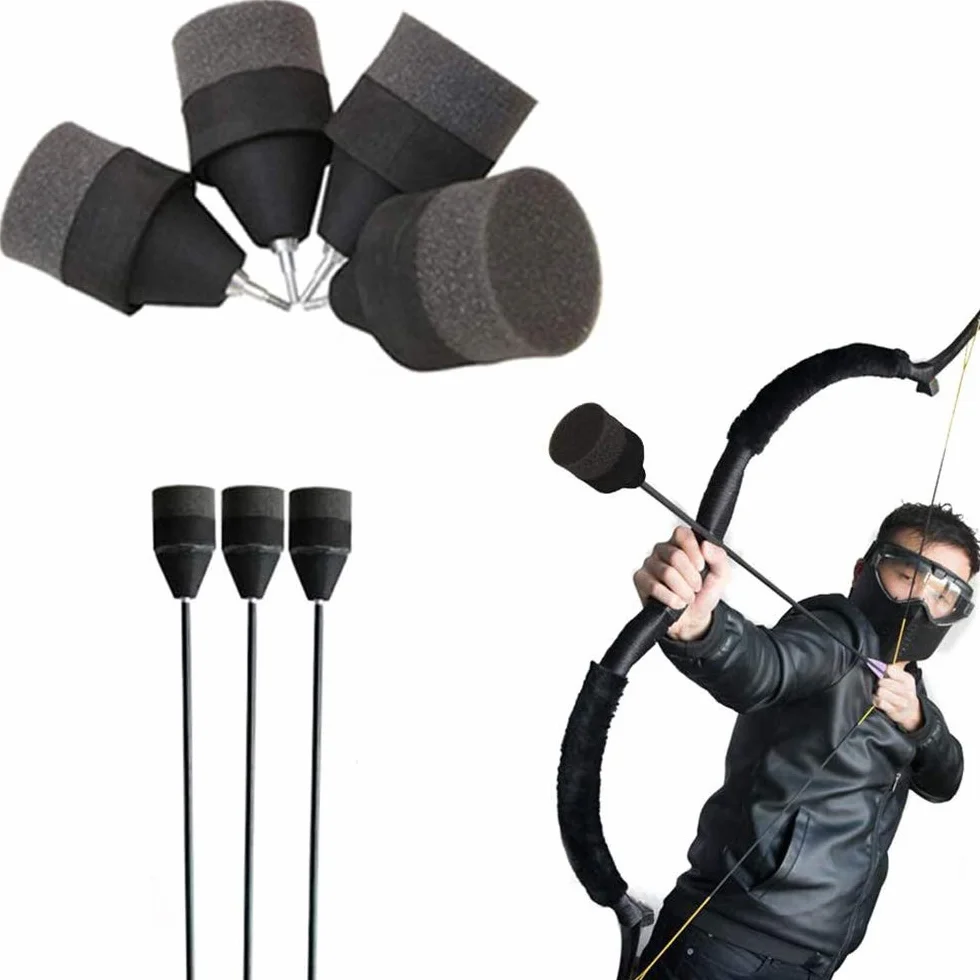 Mousse éponge Pointes de flèche Souples pour tir à l'arc Chasse Pratique POFET 10pcs