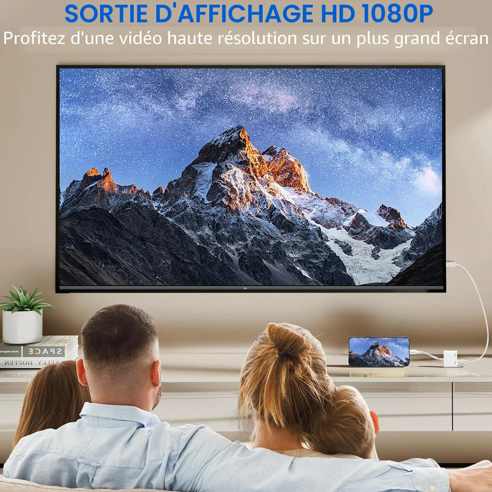 Loydia [Apple MFi Certified] Adaptateur HDMI pour iPhone 1080P Lightning HDMI AV Numérique Adaptateur iPhone HD-MI pour TV/Projecteur/Moniteur/iPad/iPhone14-11 XS, sans Objet pour Netflix