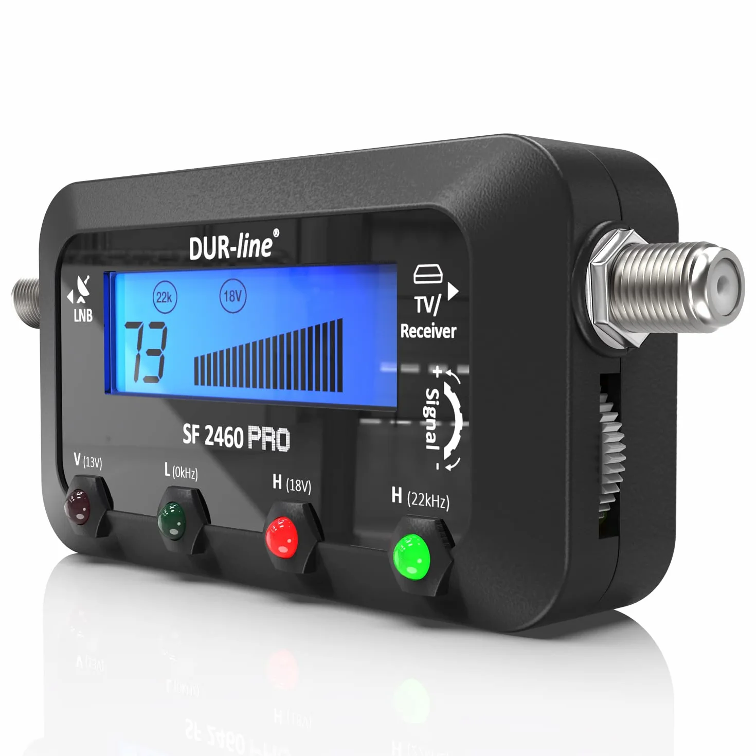 Dur-Line SF 2460 Pro Pointeur Satellite Appareil de Mesure avec câble F Signal sonore écran LCD Astra Hotbird