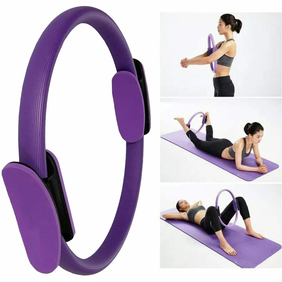 Cercle Pilates Anneau Yoga Fitness à la maison Double Poignée Violet