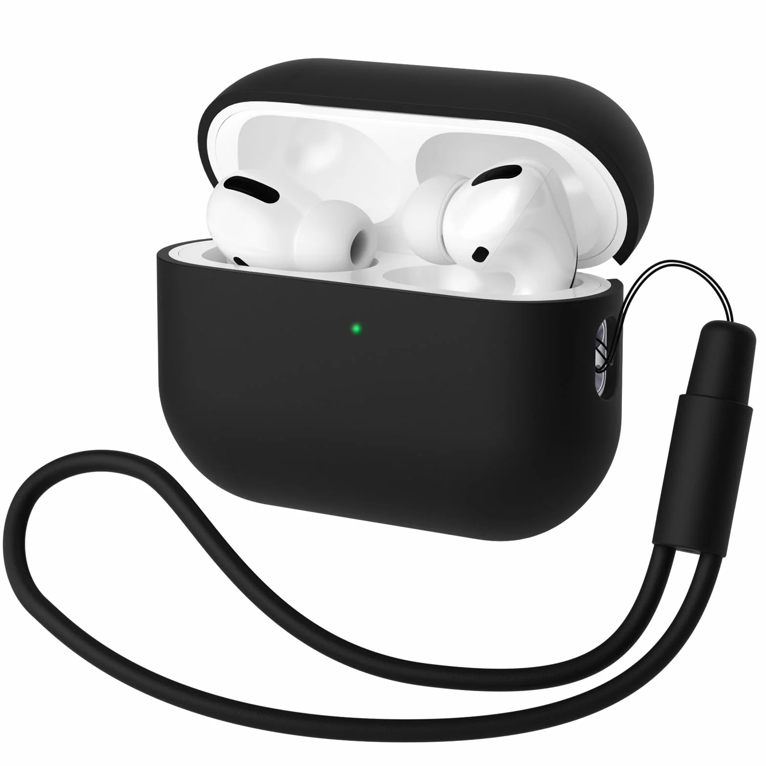 Coque en Silicone Compatible avec Airpods Pro 2 (2022), Ultra-Thin, Étui de Protection Souple, LED Avant Visible, Noir