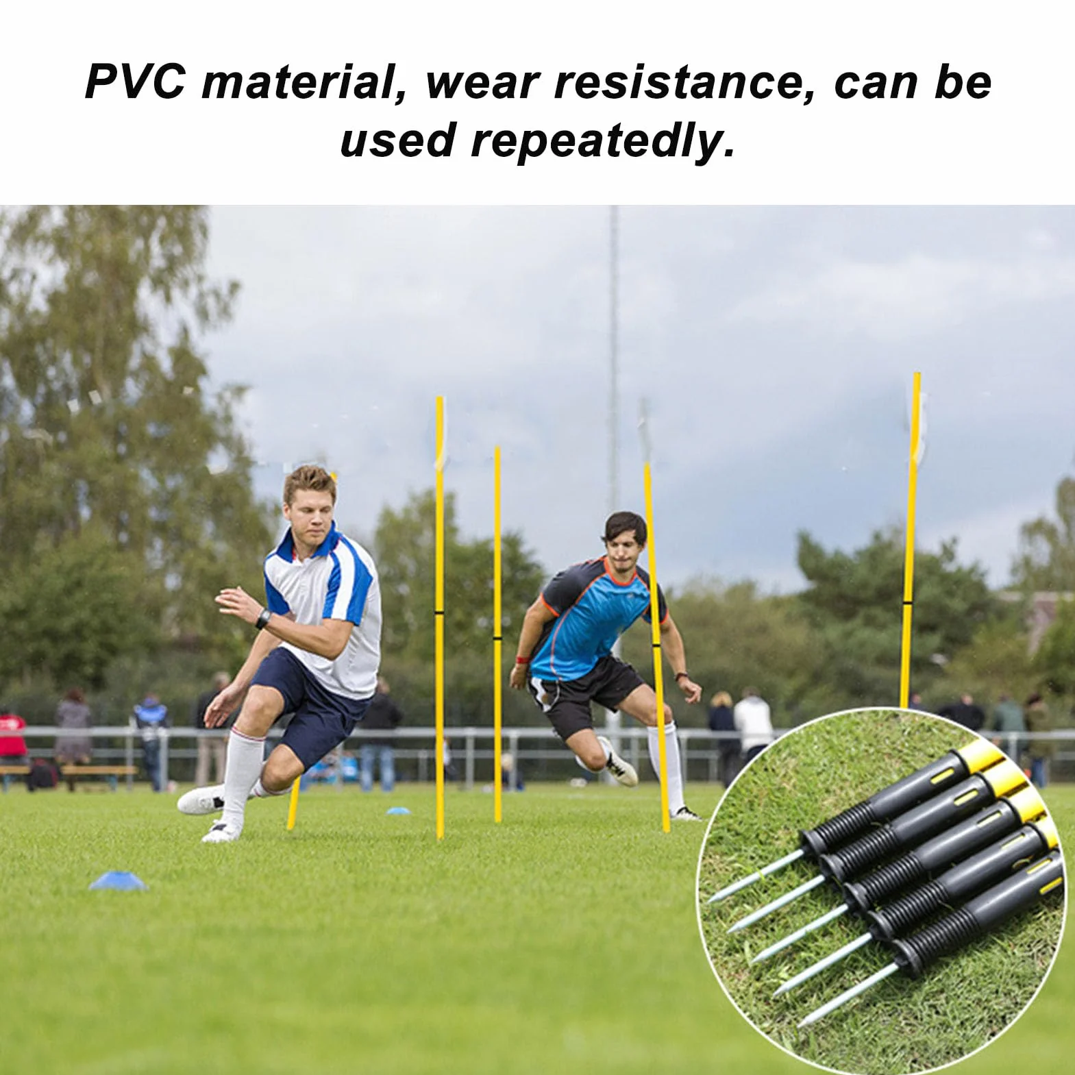 Lot de 4 Drapeaux d'Angle de Terrain de Football avec Poteaux - Couleurs Vives - Entraînement Extérieur
