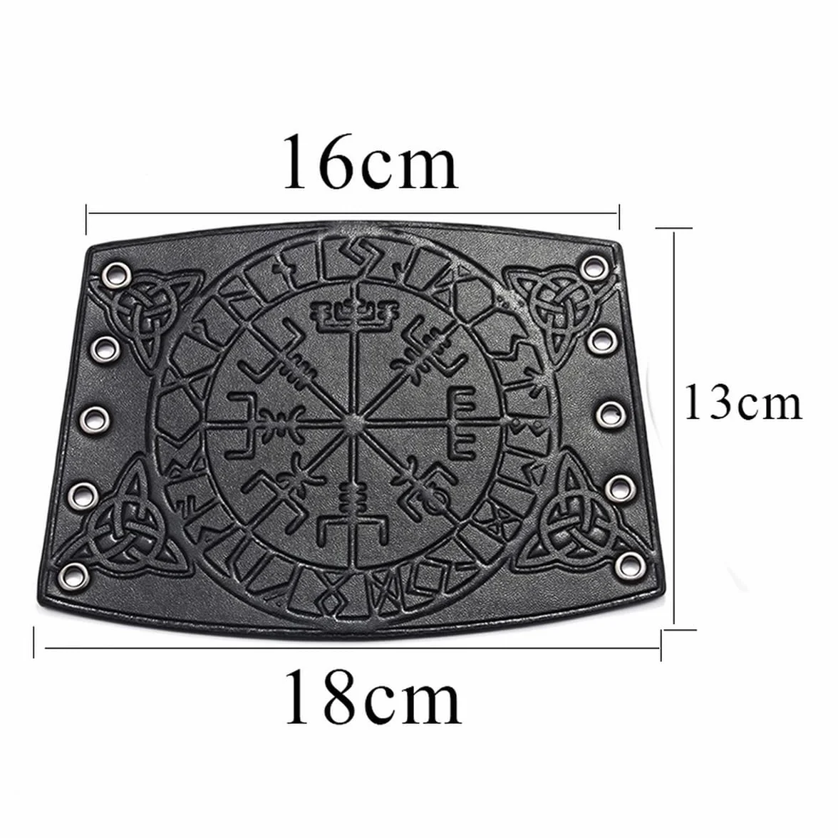 Bracelet de gantelet en Cuir Pleine Fleur Fait à la Main, Bijou Viking avec Boussole runique