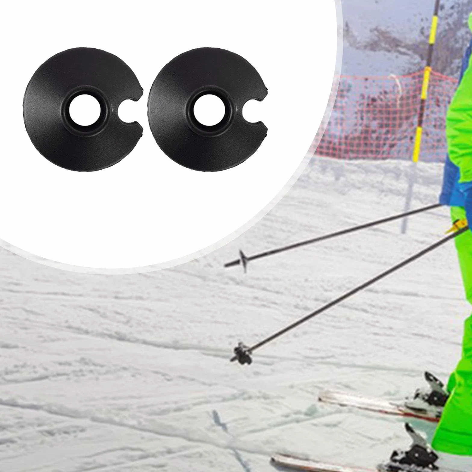 Paniers de Remplacement pour Bâtons de Ski, Rondelles de Neige en ABS Résistant au Froid, Accessoires de Pointe pour Extérieur, Noir