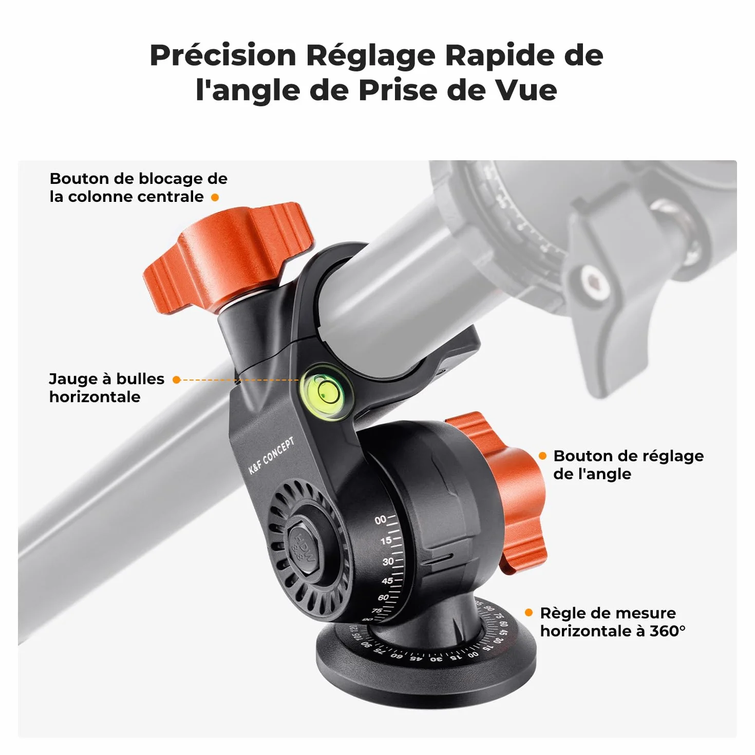 K&F CONCEPT Trépied d'appareil Photo et Smartphone avec Bras d'extension 195cm, Aluminium léger et Compact, Compatible avec Canon Nikon Sony DSLR iPhone Samsung, Tête sphérique à 360°, 8kg Charge Max