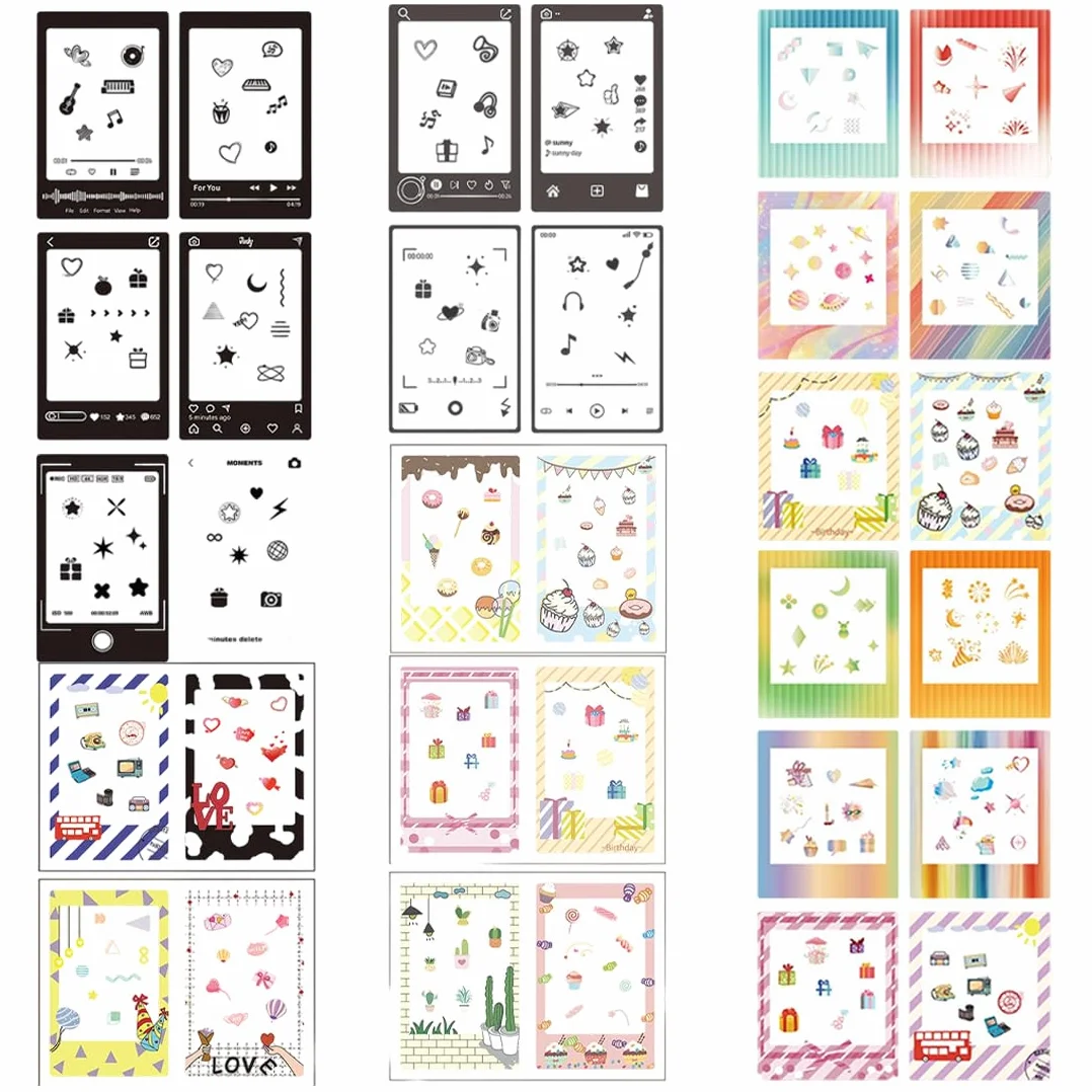 Lot De 32 Autocollants De Bordure Photo, Jolis Autocollants Photo Compatibles Avec Le Film Instantané Fujifilm Instax Mini 12/11/9/8/7S/70/40/50S/90 Evo