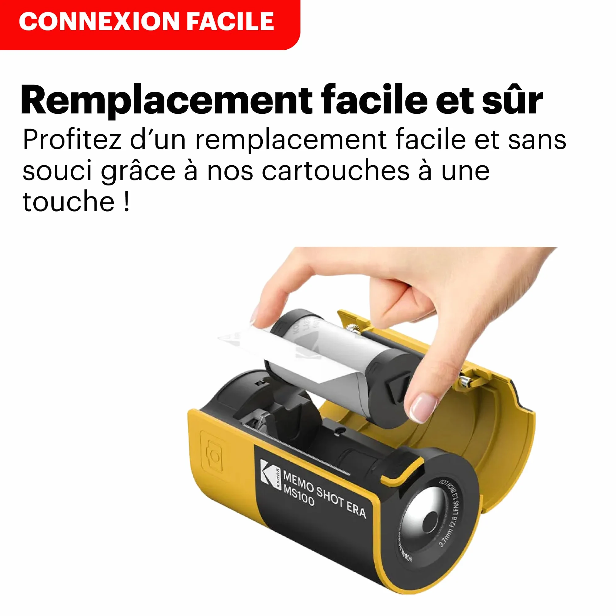 Kodak Memo Shot Era Cadeau Noel - Appareil Photo numérique instantané & Imprimante Photo, Jaune (Appareil Photo avec 1 Rouleau de Rouleau de Papier Photo One-Touch + 9 Rouleaux de Papier Photo Set)