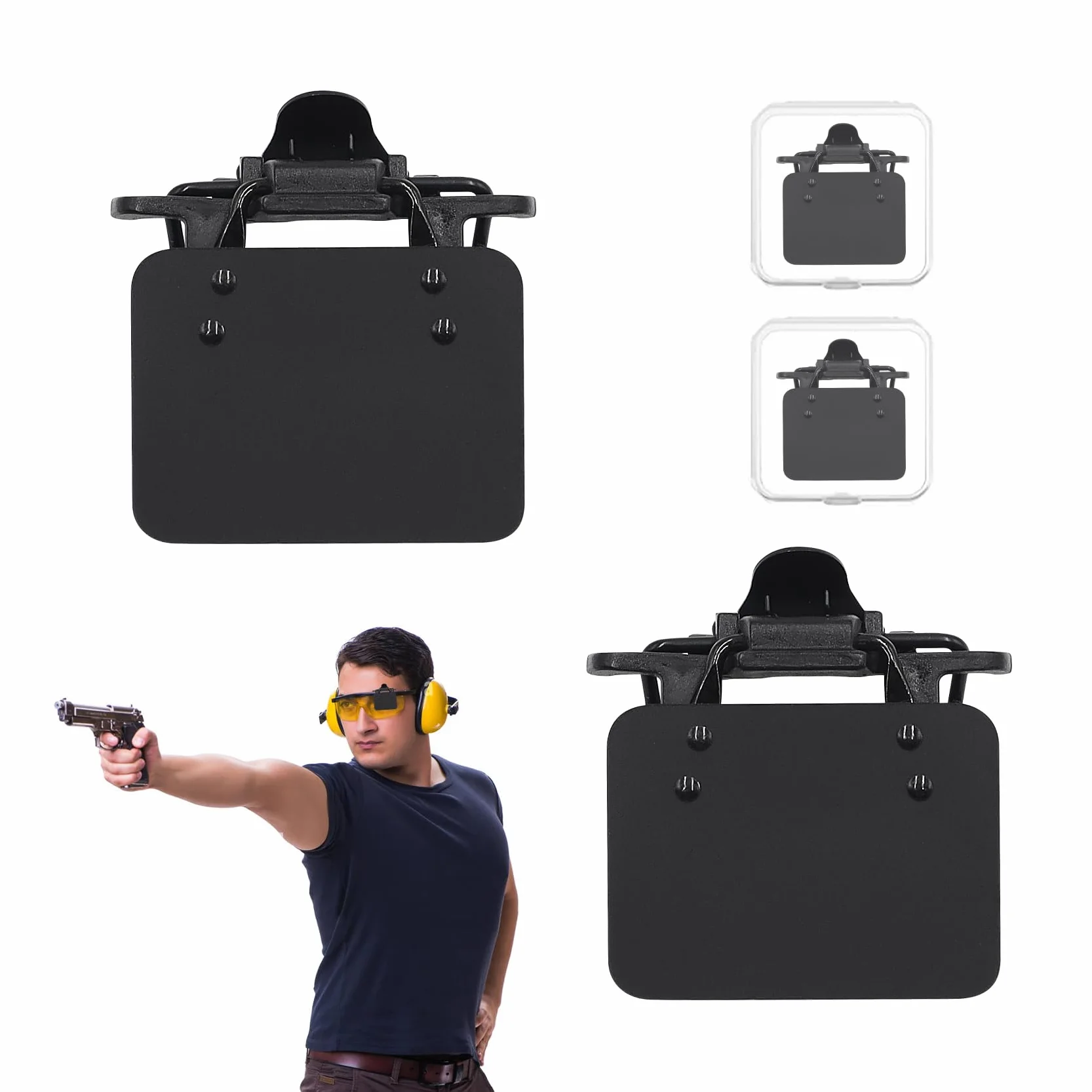 Lot de 2 paires de lunettes de tir avec patch - Standard international - Aide à la cible