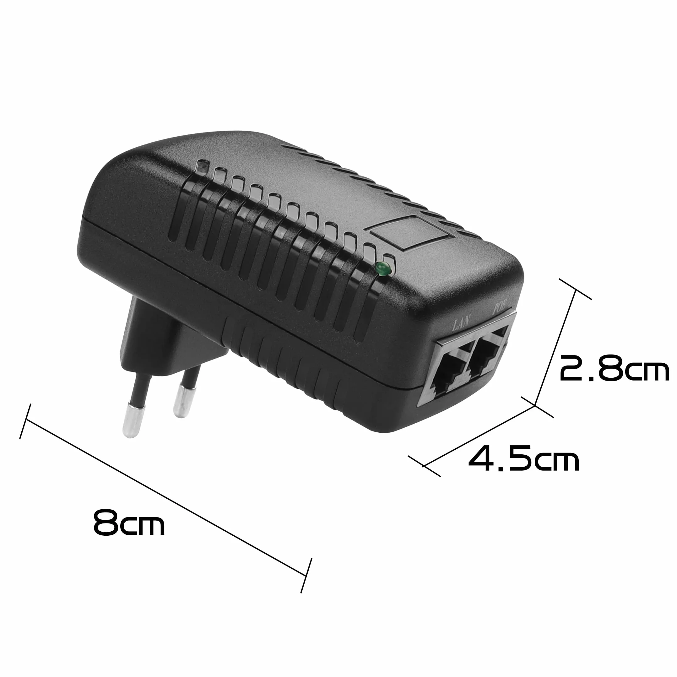 YAODHAOD POE Adaptateur Injecteur 48V / 0.5A 100/1000Mbps Prise Européenne Distance jusqu'à 100m Plug and Play pour adaptateur Ethernet, téléphone et caméra IP (100m)