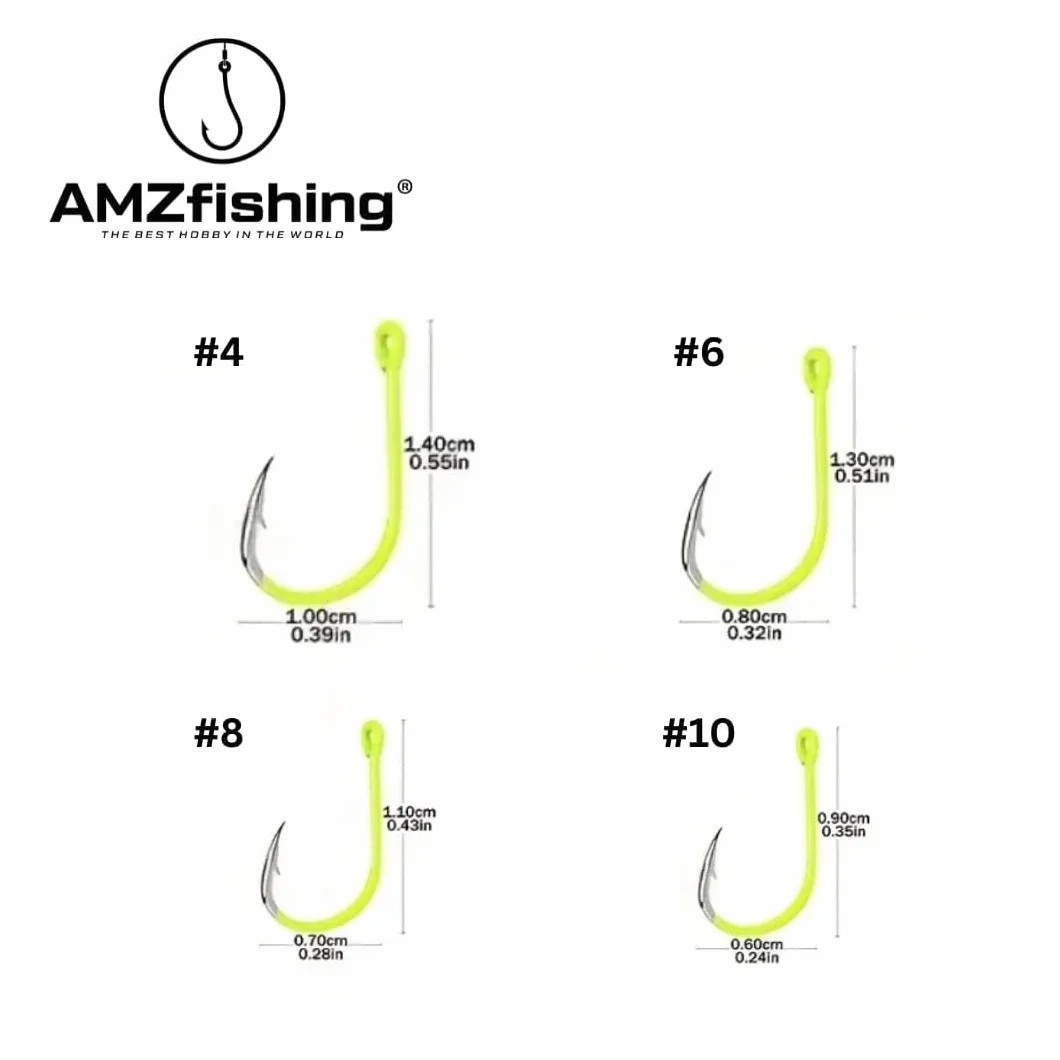 AMZfishing Lot de 20 hameçons à truite aiguisés au laser actifs UV