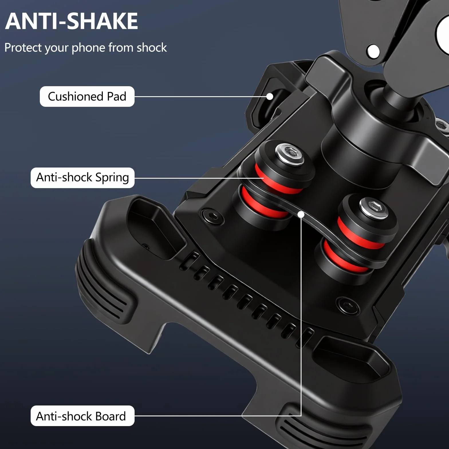 Hossom Support Téléphone Moto Anti-Vibration, Support Téléphone Vélo, 360° Pivotant Support pour Guidon pour Moto, Vélo, ATV, Scooter pour iPhone 17 16 15 14 13 Series, Huawei, 4,7-6,8" Smartphone