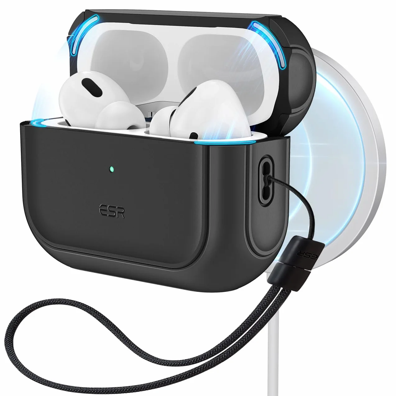 ESR Coque pour AirPods Pro 2/1, Compatible MagSafe, Protection Hybride, Noir