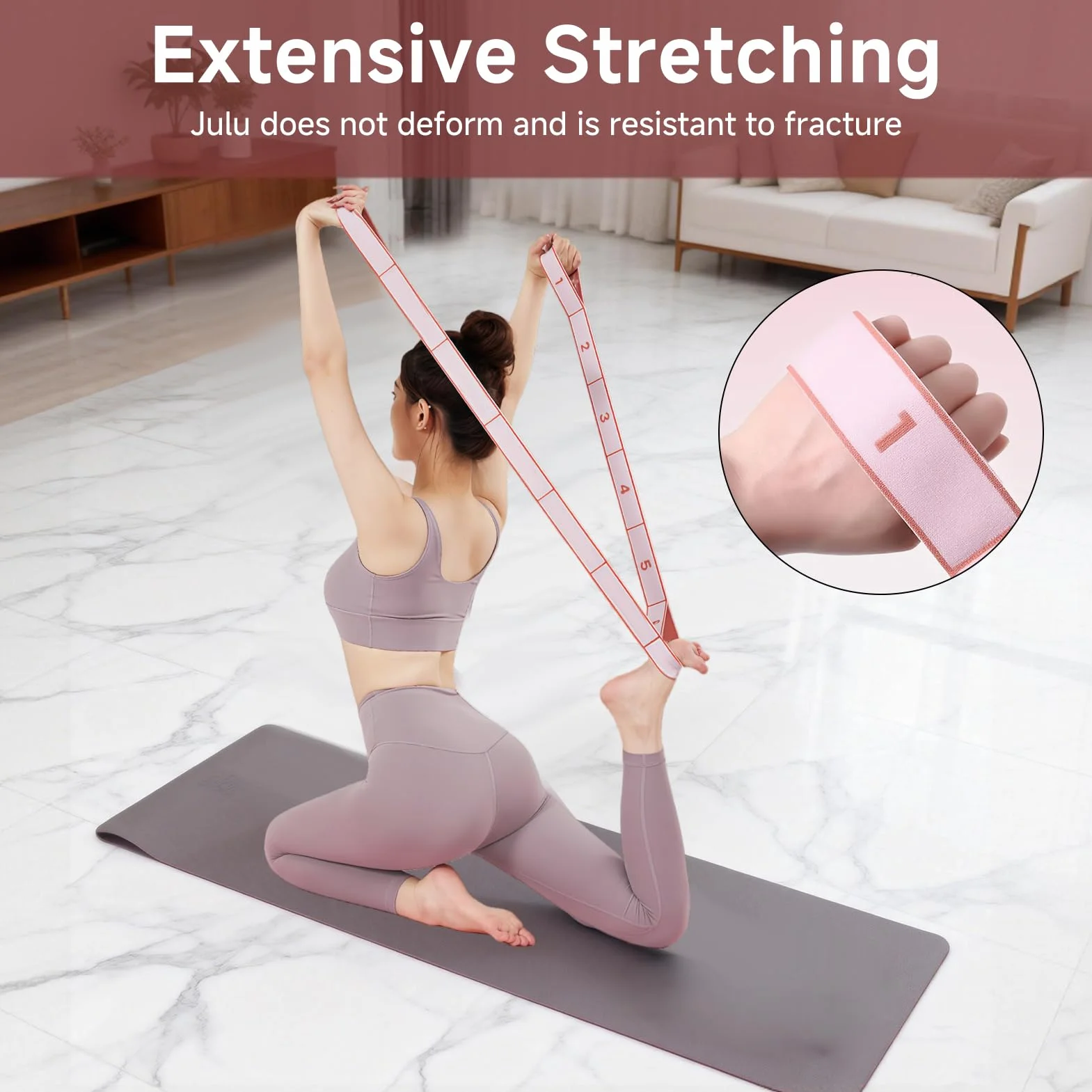 Élastique de Danse Sport avec 10 Boucles, Bande Élastique Musculation Résistance Fitness Yoga