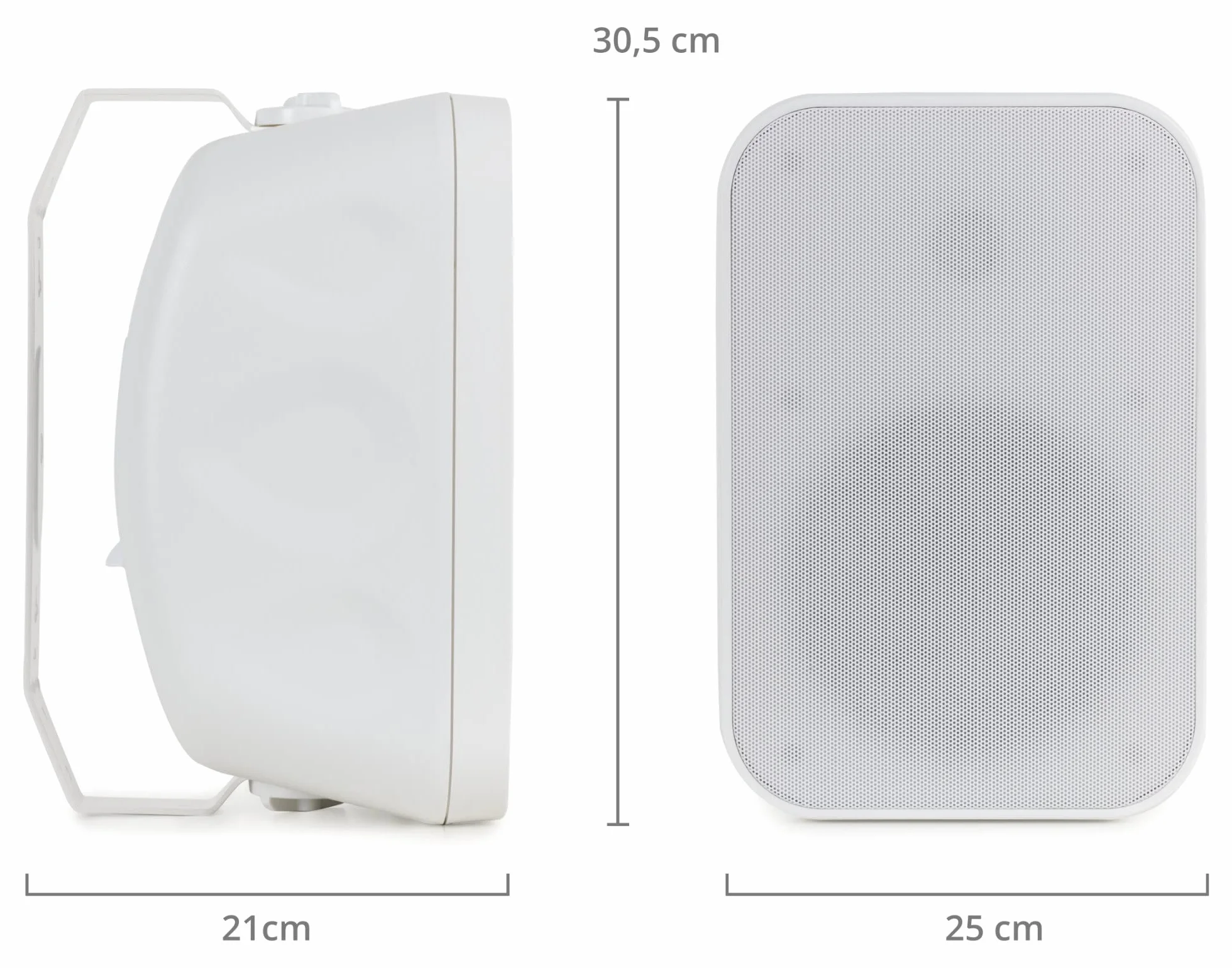 McGrey OLS-651WH Enceintes Extérieures Lot de 2 - Système Deux Voies - IP56 - pour Restaurant, Biergarten, Terrasse & Jardin - Woofer 6,5" et Tweeter 1" - 60 Watts - Compatible 70/100V - Blanc