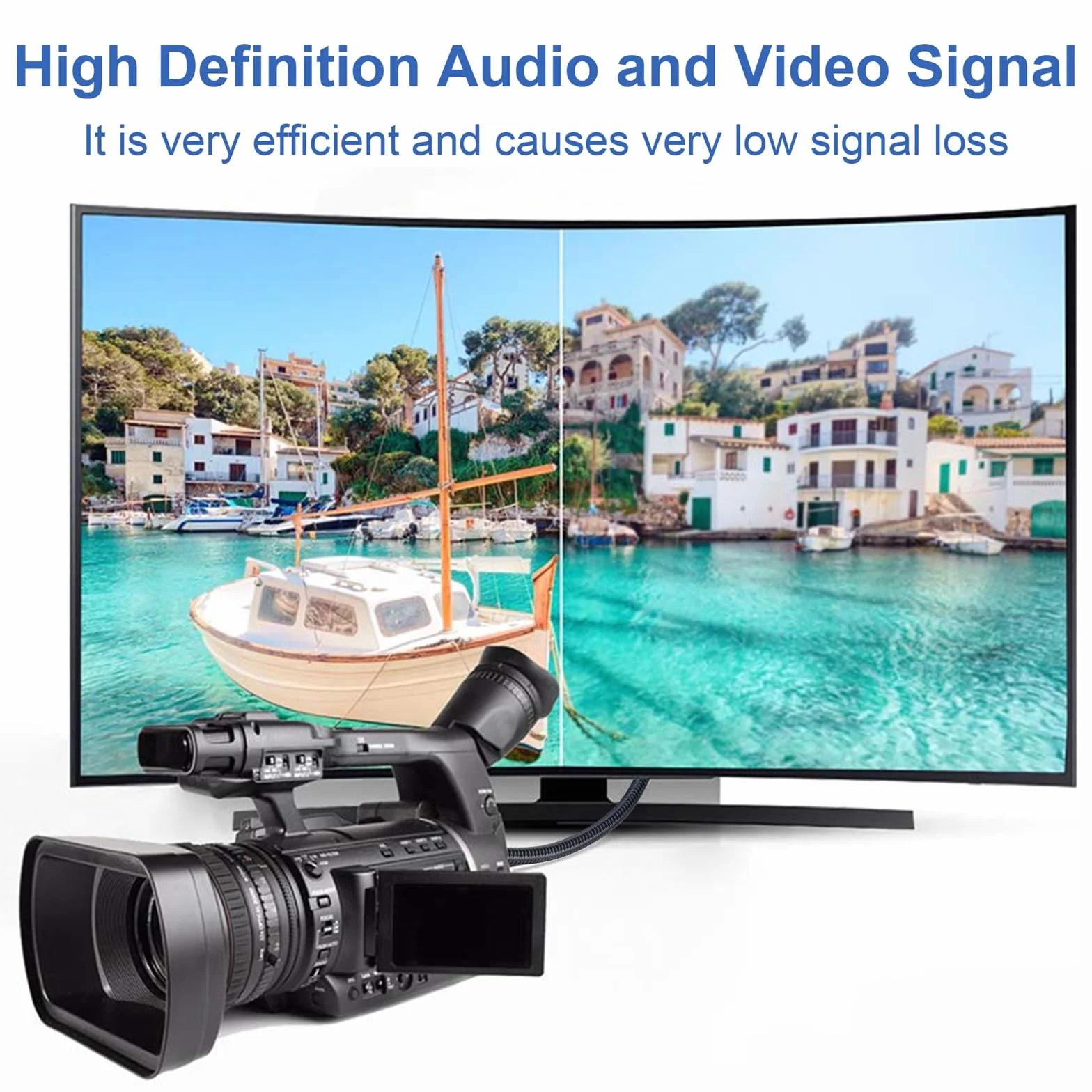 Câble Coaxial BNC Mâle 75ohm RG-6/U 20M, Cordon Vidéo à Faible Perte de Blindage à Faible Perte pour l'analyseur d'antenne, radio CB, caméra de vidéosurveillance de sécurité, DVR
