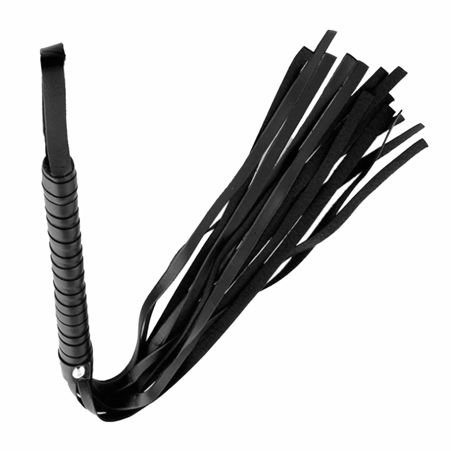Cravache Noire 48 cm Cuir Équitation Dressage Chevaux
