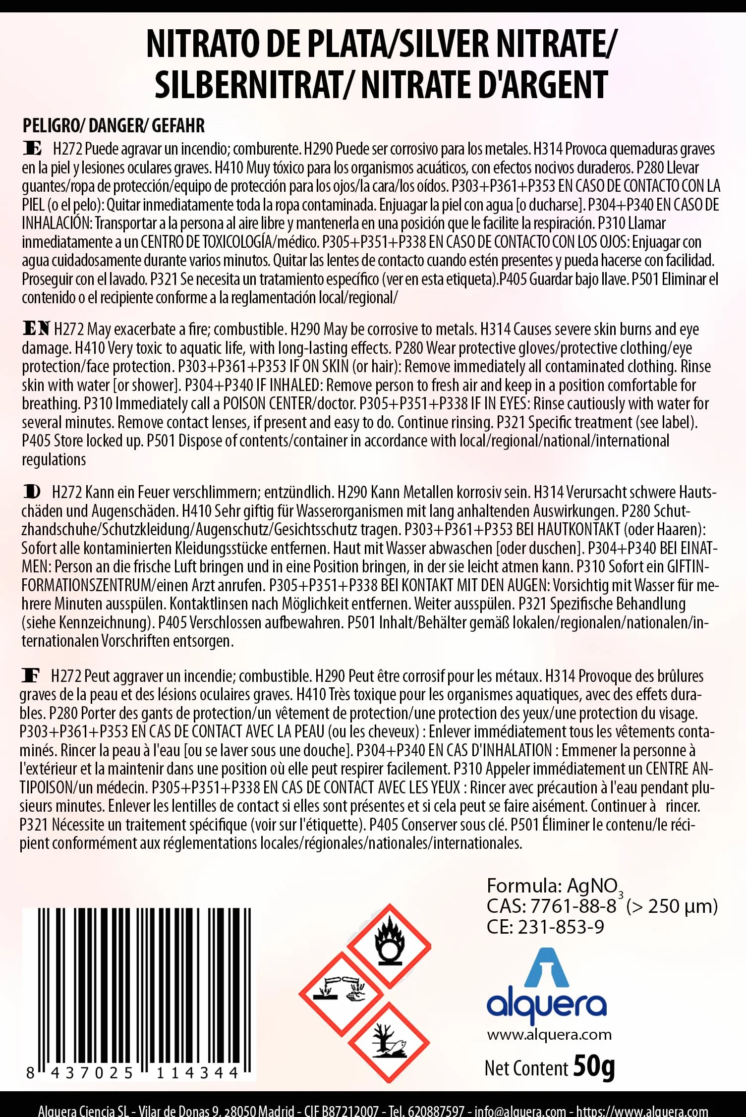 Nitrate d'argent (50g)