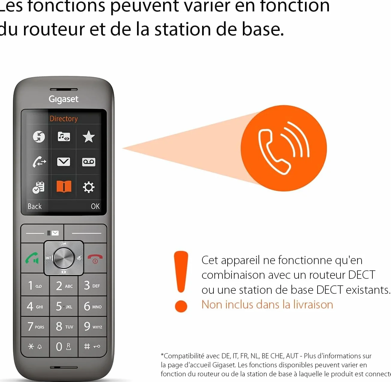 Gigaset CL660HX - Téléphone fixe sans fil - combiné supplémentaire - Gris Anthracite