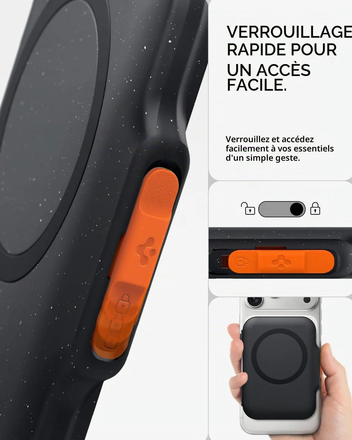 Spigen TinTap MagFit+ Porte-Cartes Magnétique Compatible iPhone 17/16/15/14/13/12 Magsafe Wallet