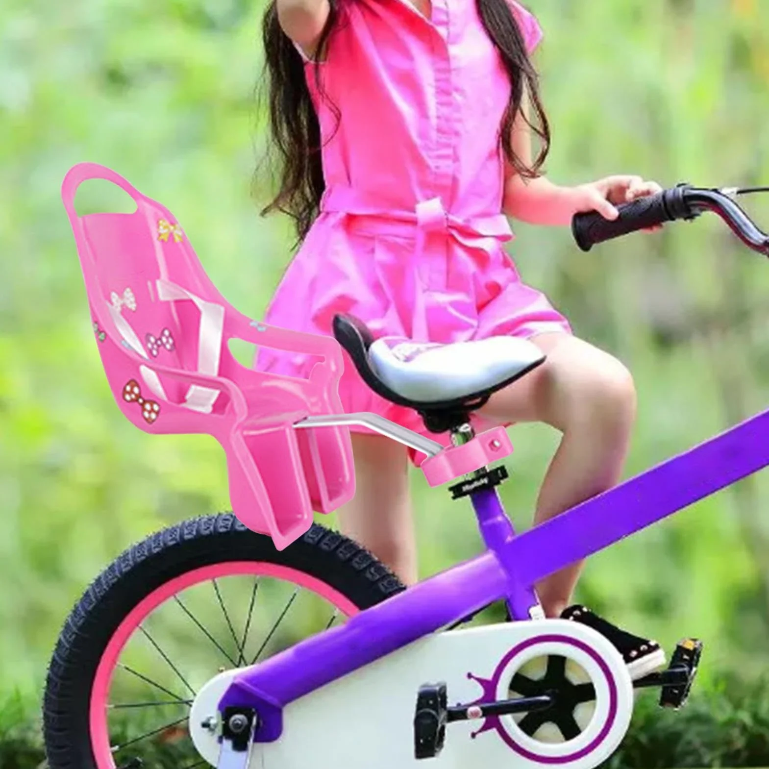 Siège De Vélo pour Filles avec Autocollants DIY pour Animaux en Peluche Taille Standard, Accessoires Vélos Enfant