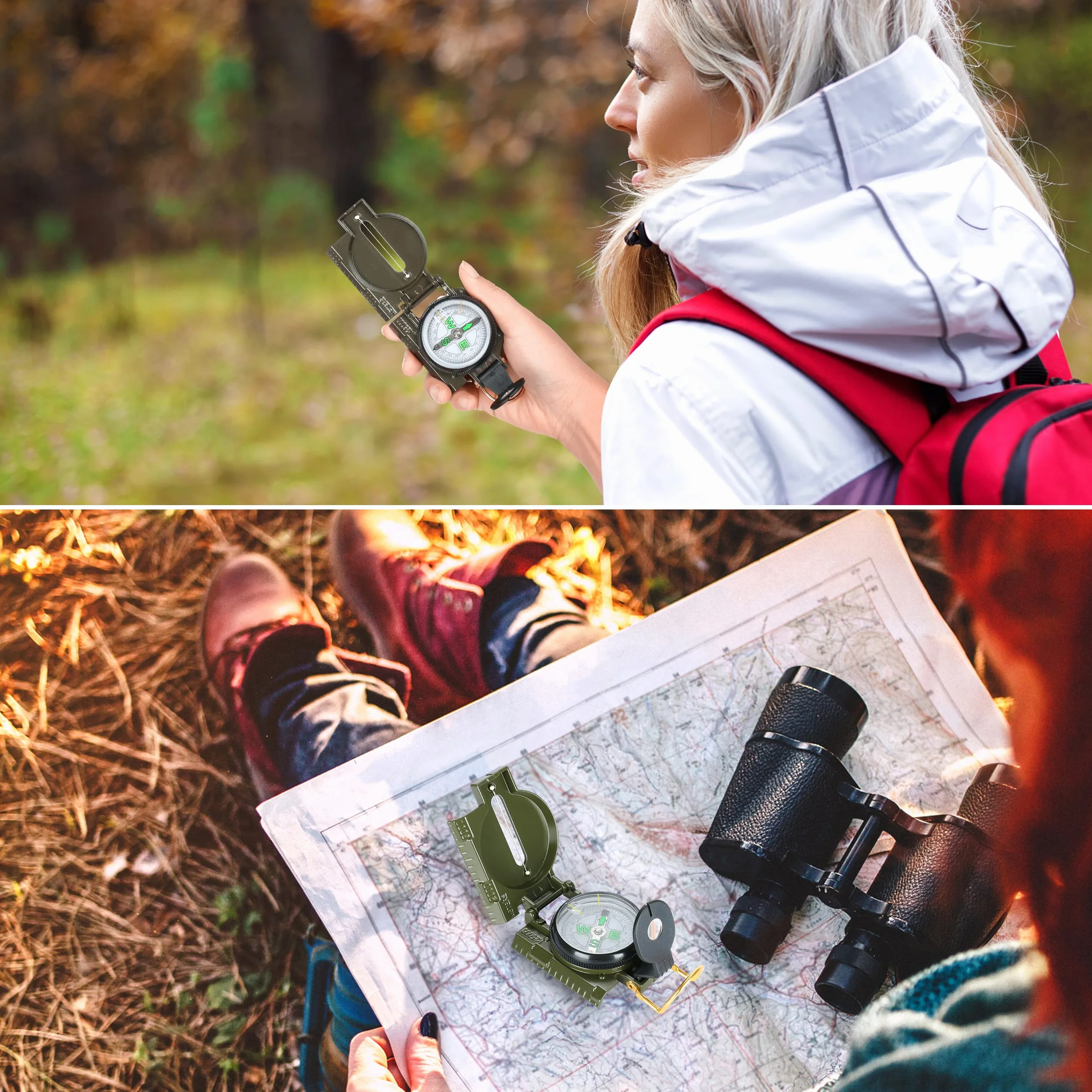 Boussole Militaire Professionnelle pour Navigation, Camping, Randonnée