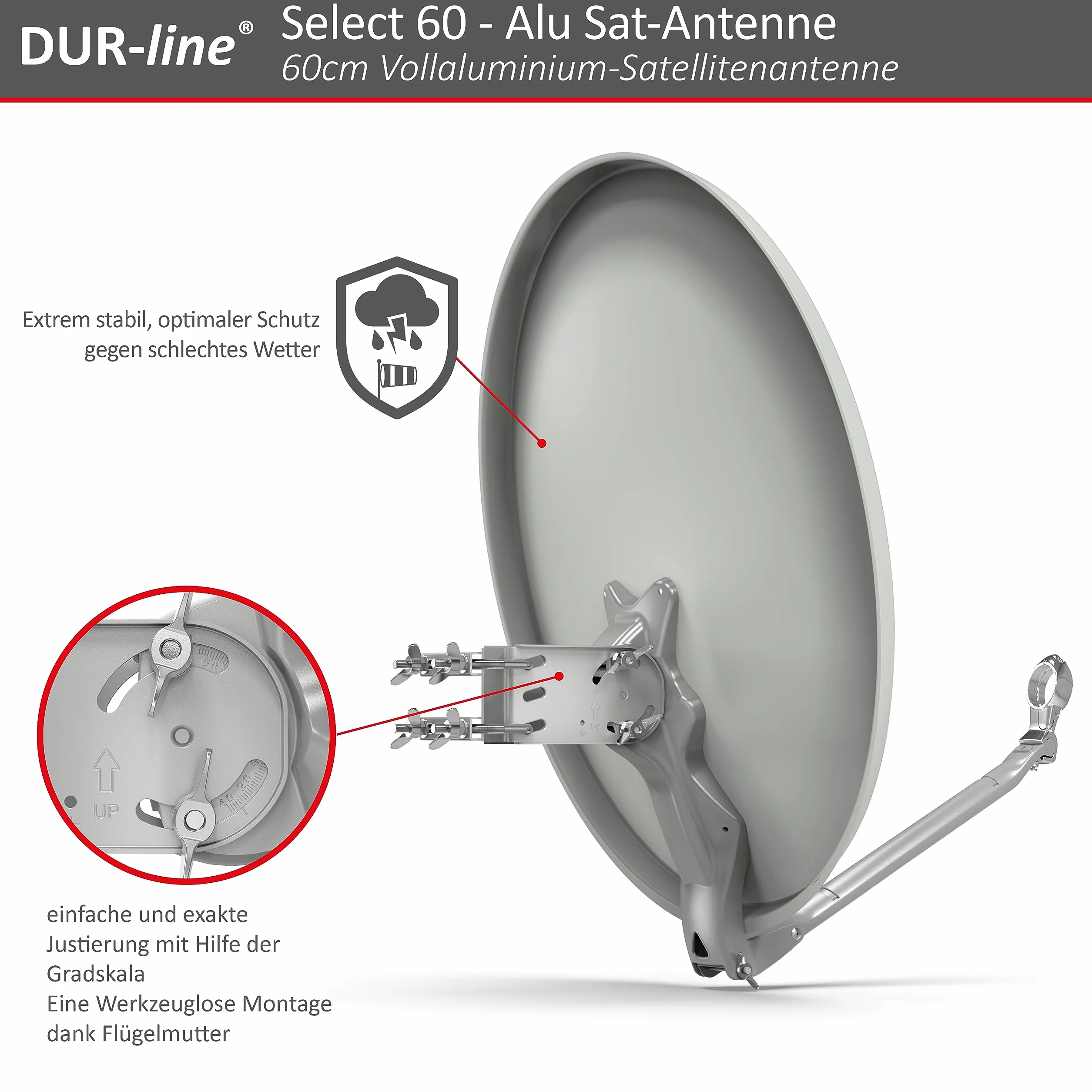 Dur-Line Select 60/65 Kit d'antennes Satellites LNB multiinterrupteur