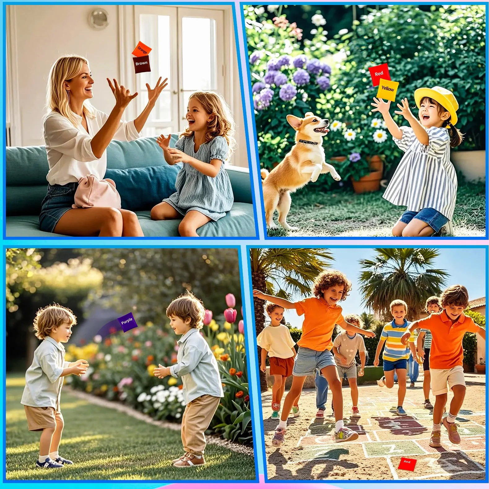 Sacs de cornhole 6x6 cm Nylon Lot de 20 pour enfants extérieur intérieur 10 couleurs