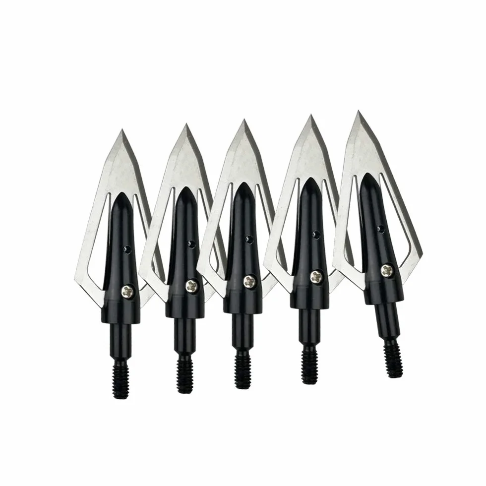 Kit d'accessoires pour tir à l'arc - Pointes de Chasse 100 Grains avec boîte de rangement - 12 pièces