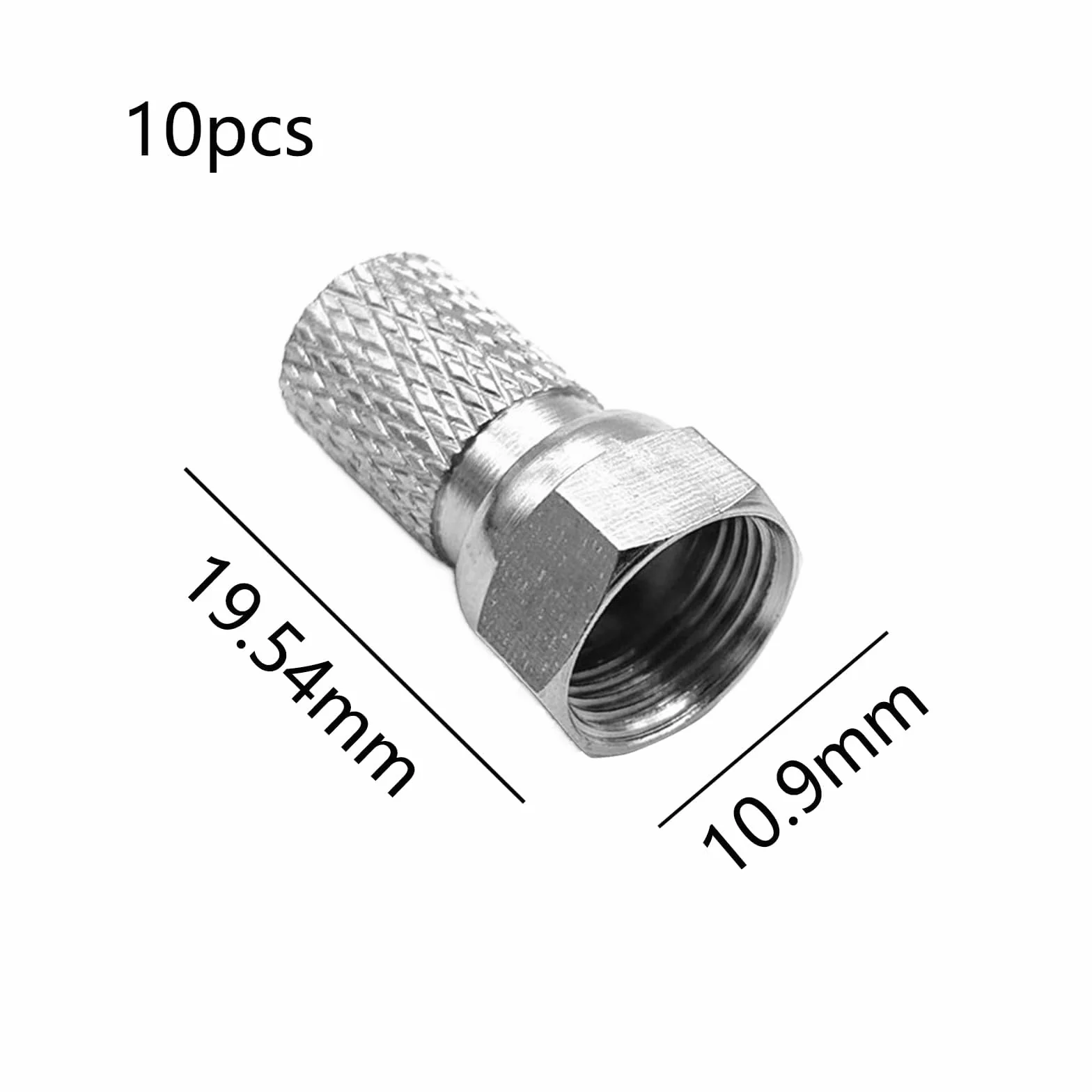 GVSS Lot de 10 Fiche F Antenne TV 7mm,Adaptateur Antenne TV,Connecteur F,Prise F,F Connector 7mm pour Câble d'Antenne Coaxial et Câble Satellite