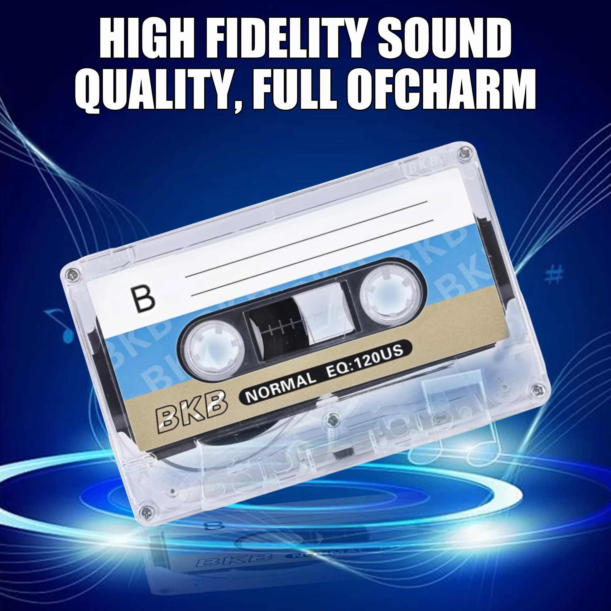 Lot de 5 cassettes audio vides, à faible bruit, cassettes de musique de 90 min, cassettes vides, convient pour les conférences, les séminaires et les enregistrements quotidiens