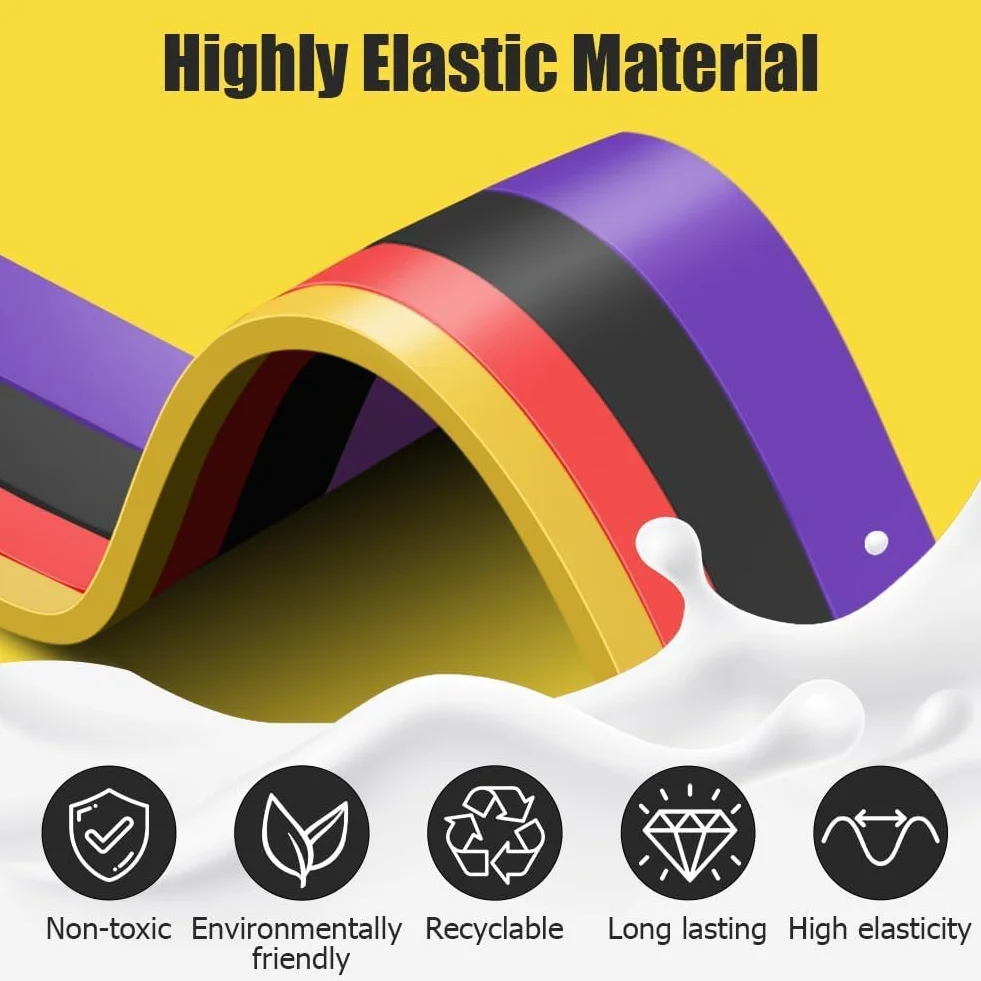 Flintronic Bande Élastique Musculation 3/4 Niveaux Différents Bande de Résistance Traction Latex Fitness