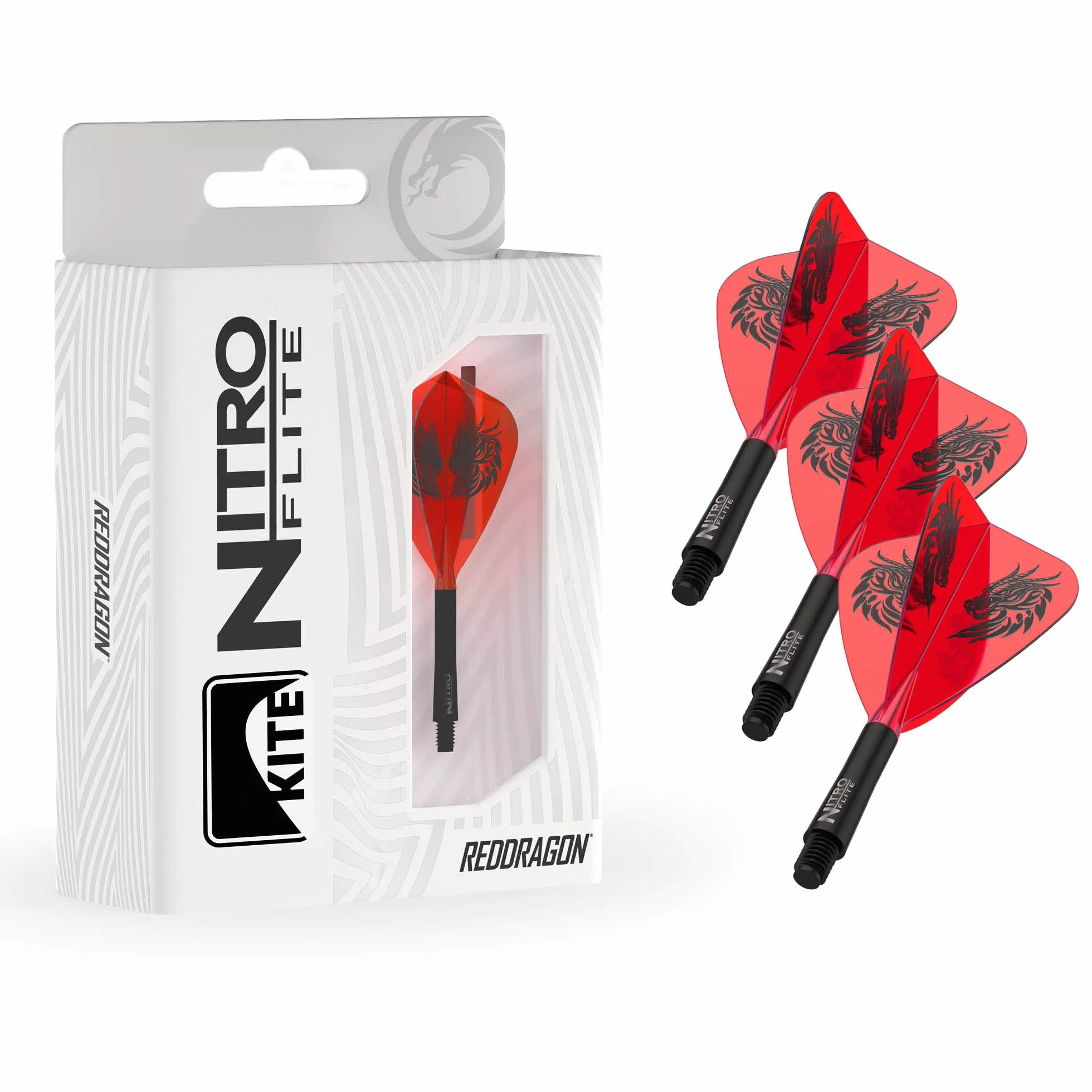 RED DRAGON Fléchettes Nitro Flite Système Flight & Shaft Intégré Jonny Clayton The Ferret Noir Orange Moyenne