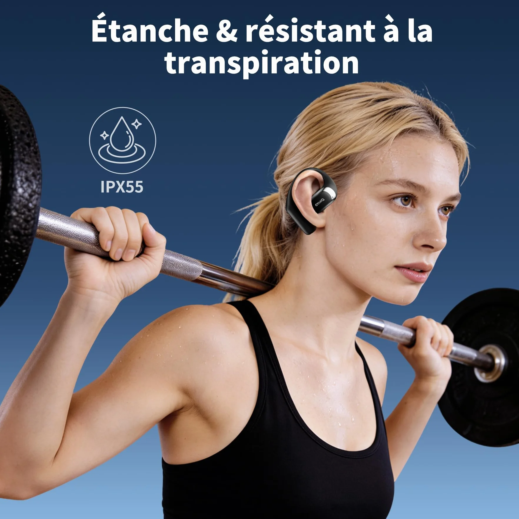 OHAYO Ecouteurs Sport, Écouteur sans Fil Sport avec 4 ENC Mic, Écouteur Bluetooth 5.4, IPX7 Étanche Oreillette Bluetooth Running, Faire du vélo, 40H d'autonomie, Basses Profondes, USB-C Charge Rapide
