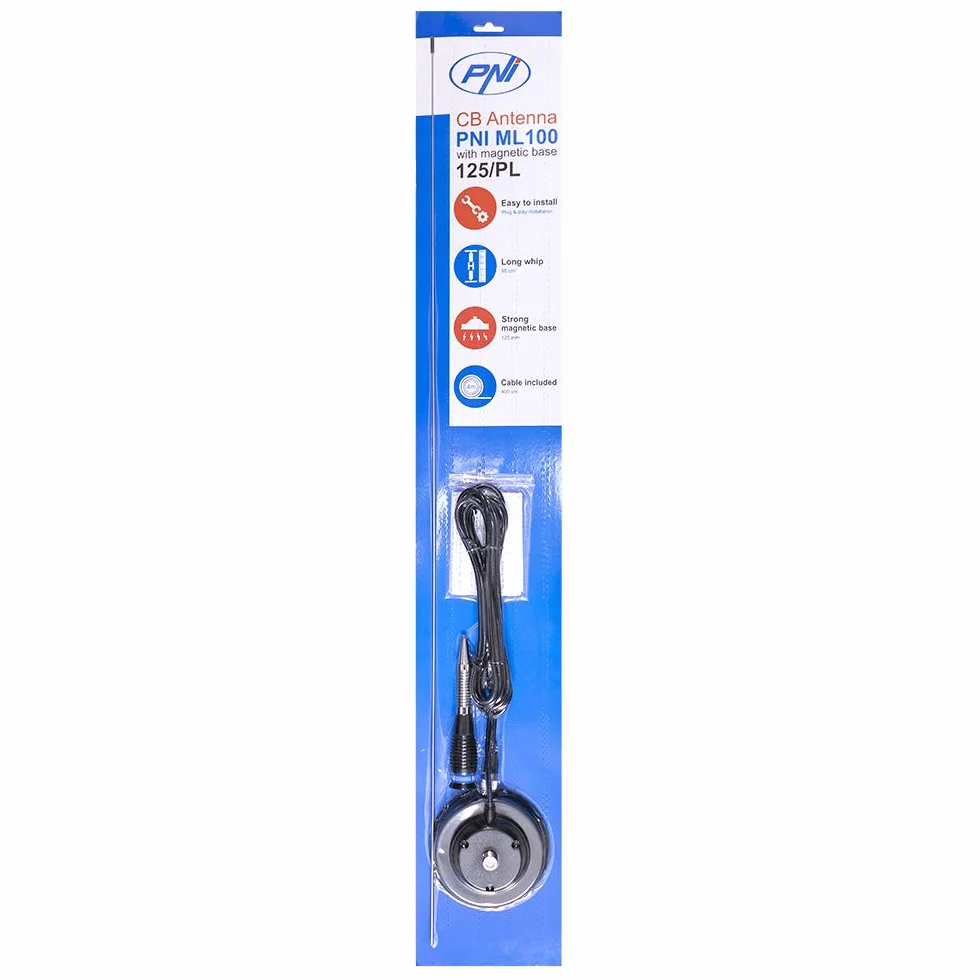 Radio CB PNI Escort HP 8900 ASQ, Antenne 12-24V + CB PNI ML100 avec Base magnétique, Alimentation 12V/24V, Gain RF, Roger Beep, CTCSS-DCS, Dual Watch