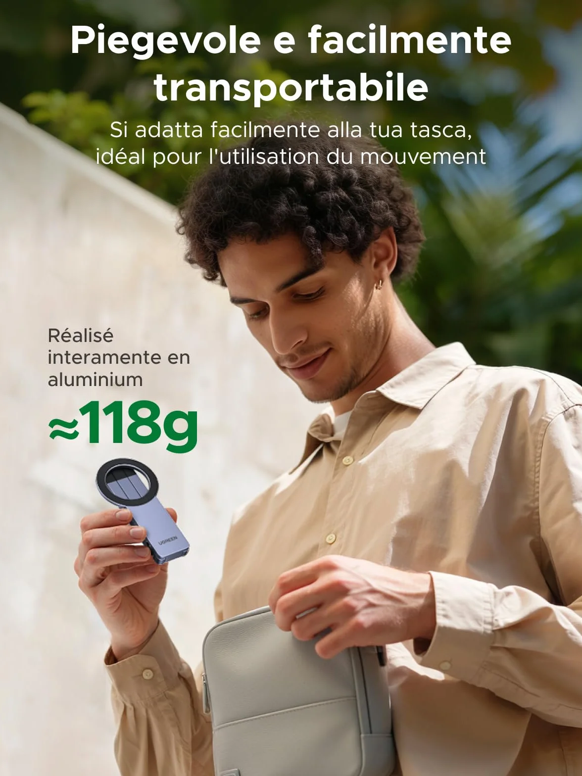 UGREEN Trépied Magnétique pour Téléphone MagSafe Gris Nébuleuse Alliage d'aluminium