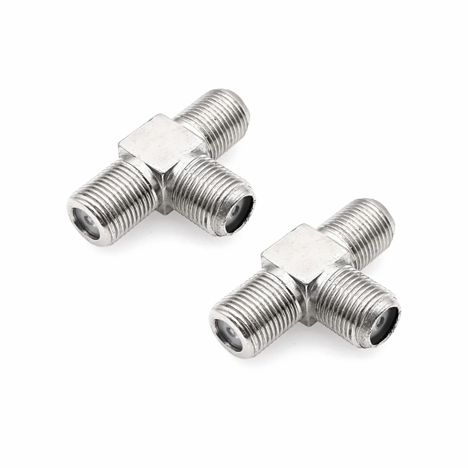 JZK 2x connecteurs répartiteurs en T type F à 3 voies adaptateur répartiteur coaxial TV satellite F femelle vers double femelle, combinateur d'antenne TV 75 ohms pour câble, modem, récepteur satellite