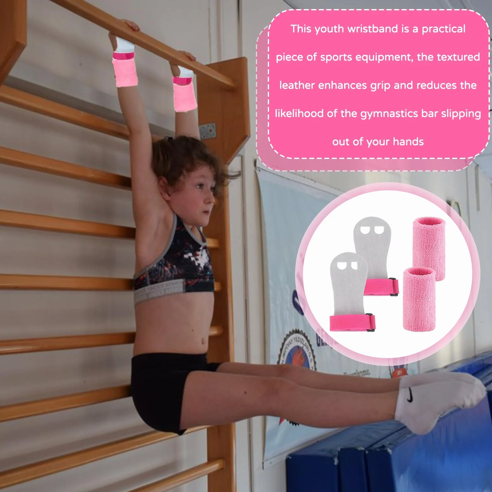 Manique Gymnastique Fille Barre Asymétrique Ensemble Fitness 4 Pièces