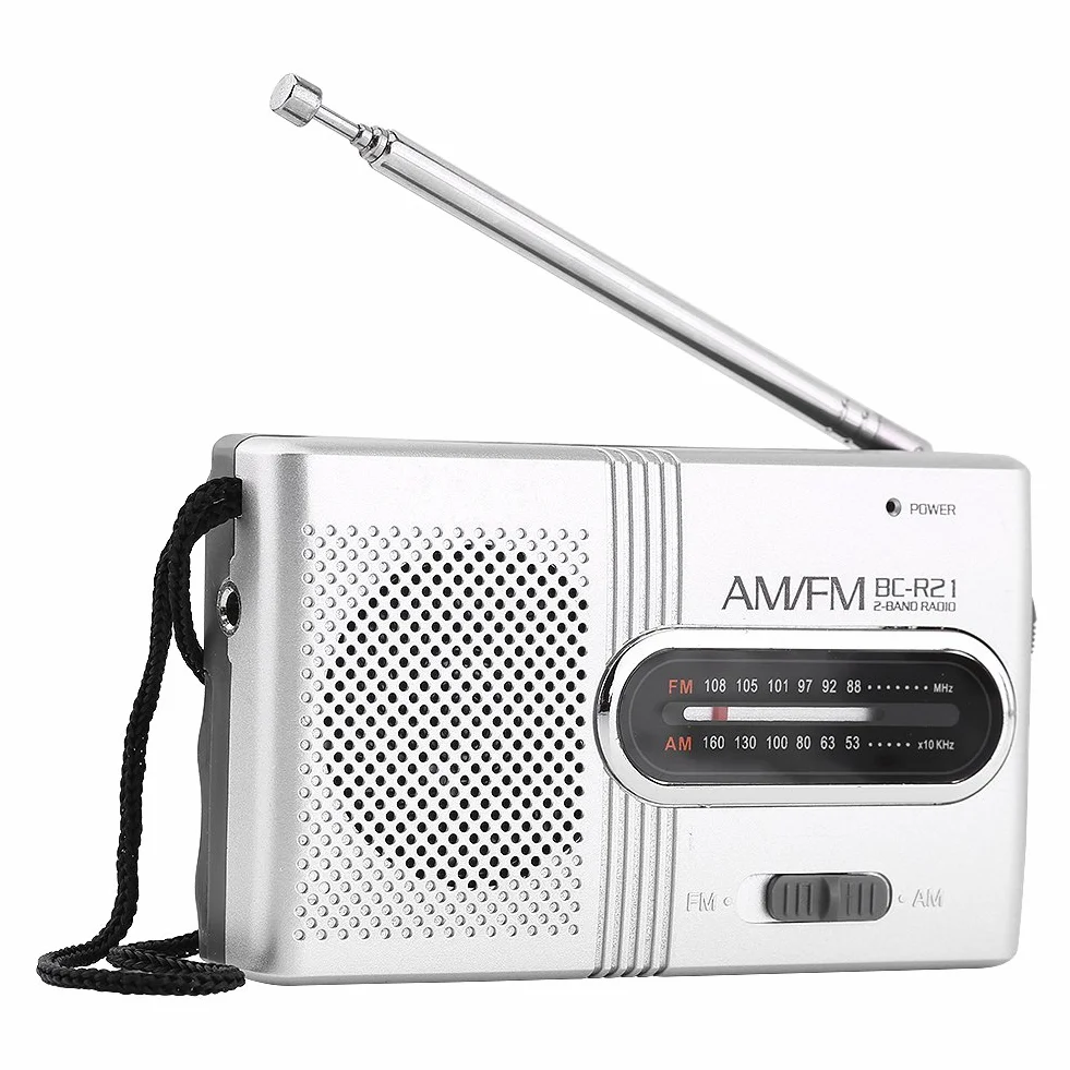 Radio AM FM Portable - Mini Radio avec Antenne Télescopique et Prise Casque, Haut-parleurs Stéréo Récepteur Lecteur de Musique