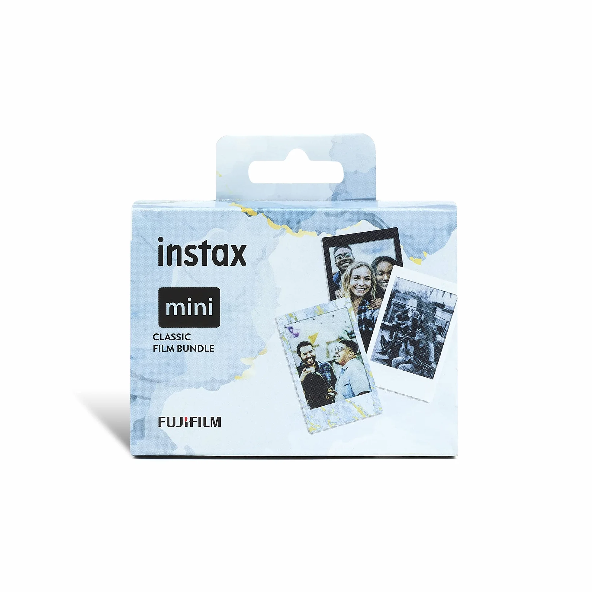 instax Lot de 30 Mini Films Classiques avec marbre Noir, Bleu et Monochrome