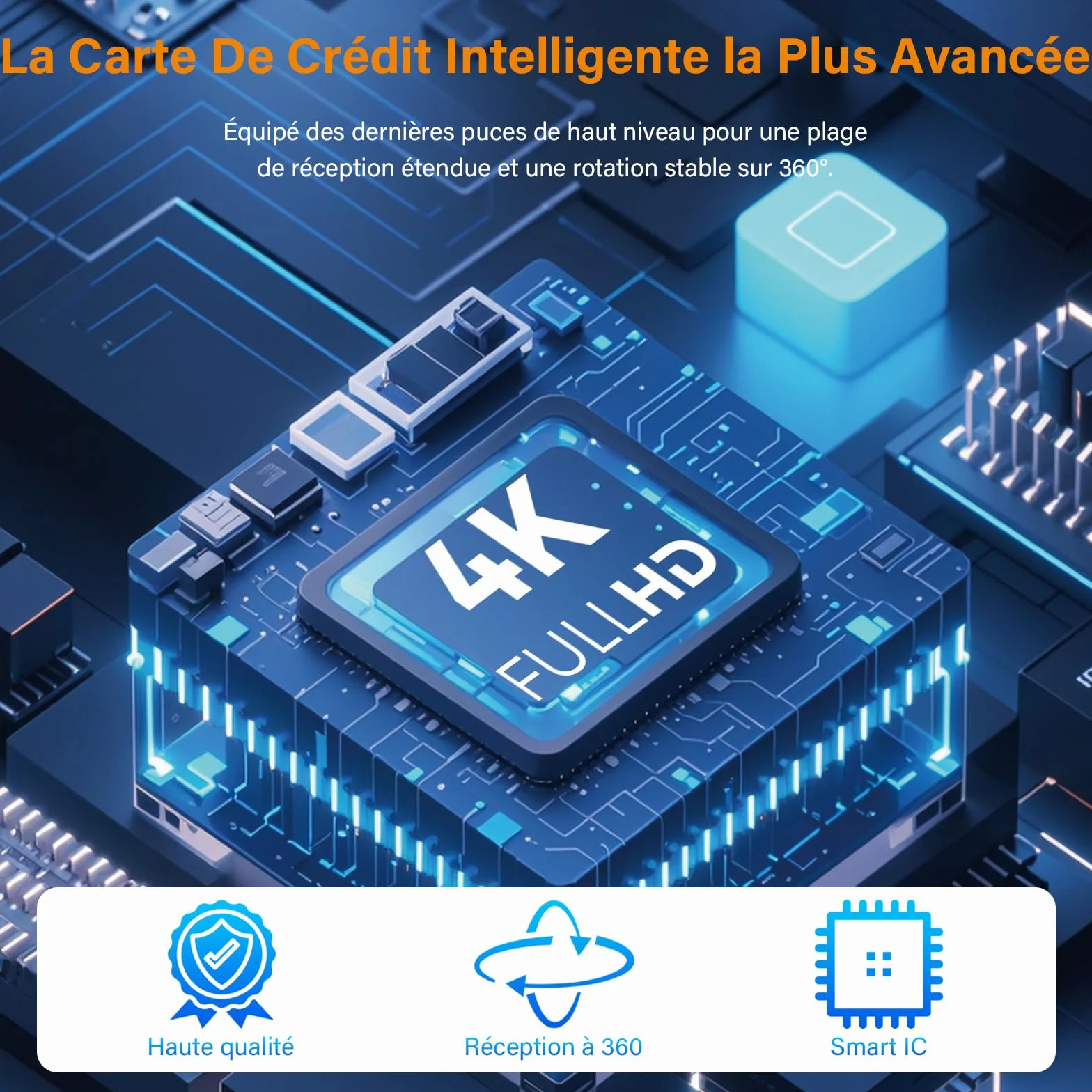 Antenne TV Intérieure Puissante, Antenne TNT Intérieure avec Amplificateur de Signal Intelligent,Réception 360° Longue Portée 500km,Compatible Smart TV 1080P 4K DVB-T/DVB-T2