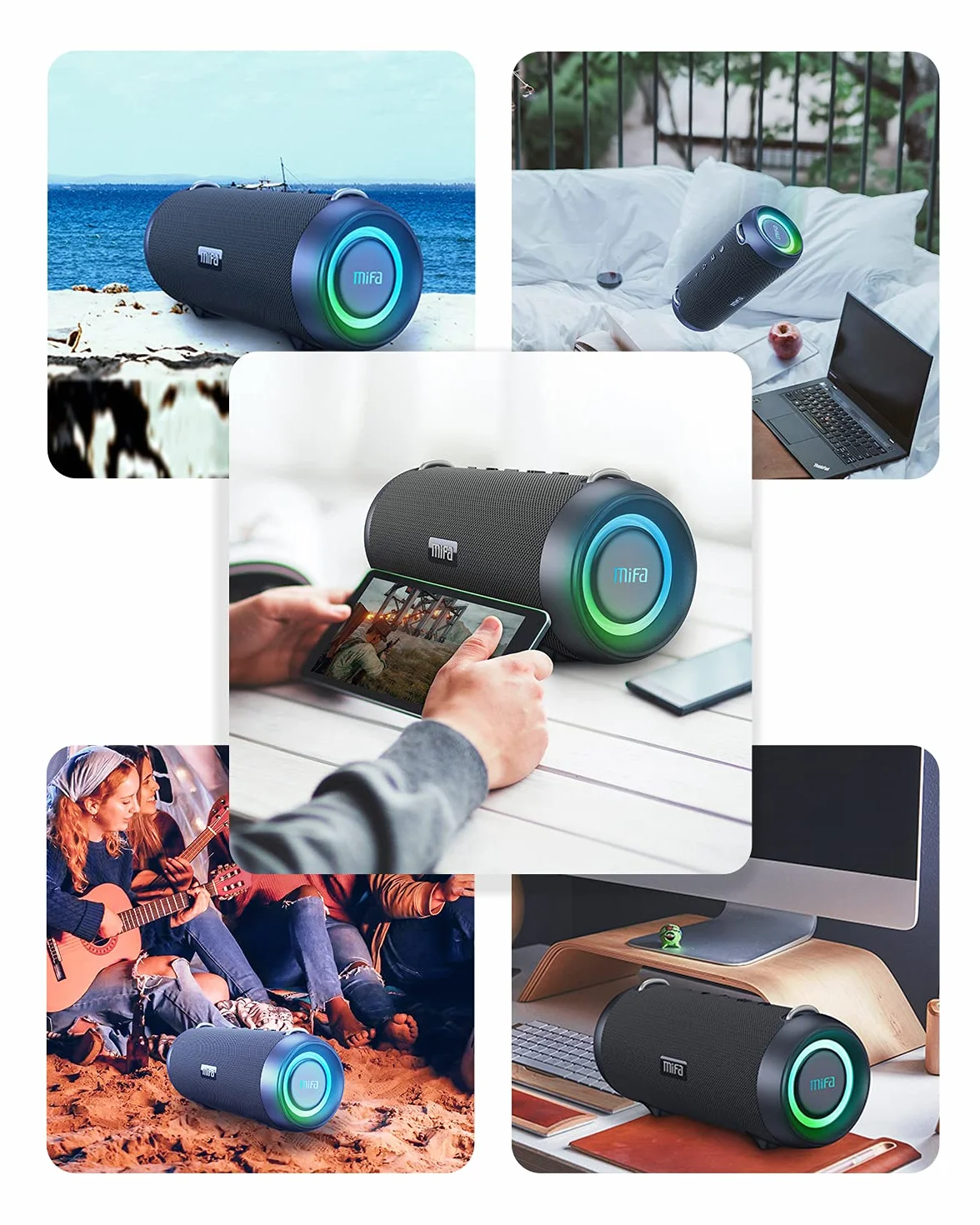 MIFA Enceinte A90 Haut-Parleur Bluetooth 60W sans Fil IPX7 Étanche 30 Heures de Lecture USB-C Portable