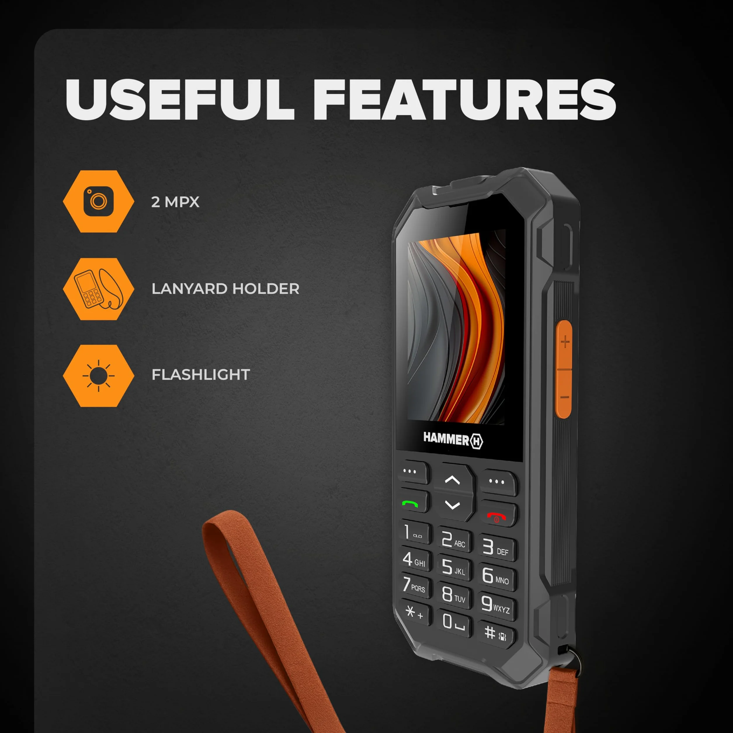 Hammer 6 LTE Téléphone à touches IP68 2500mAh 2,4 pouces