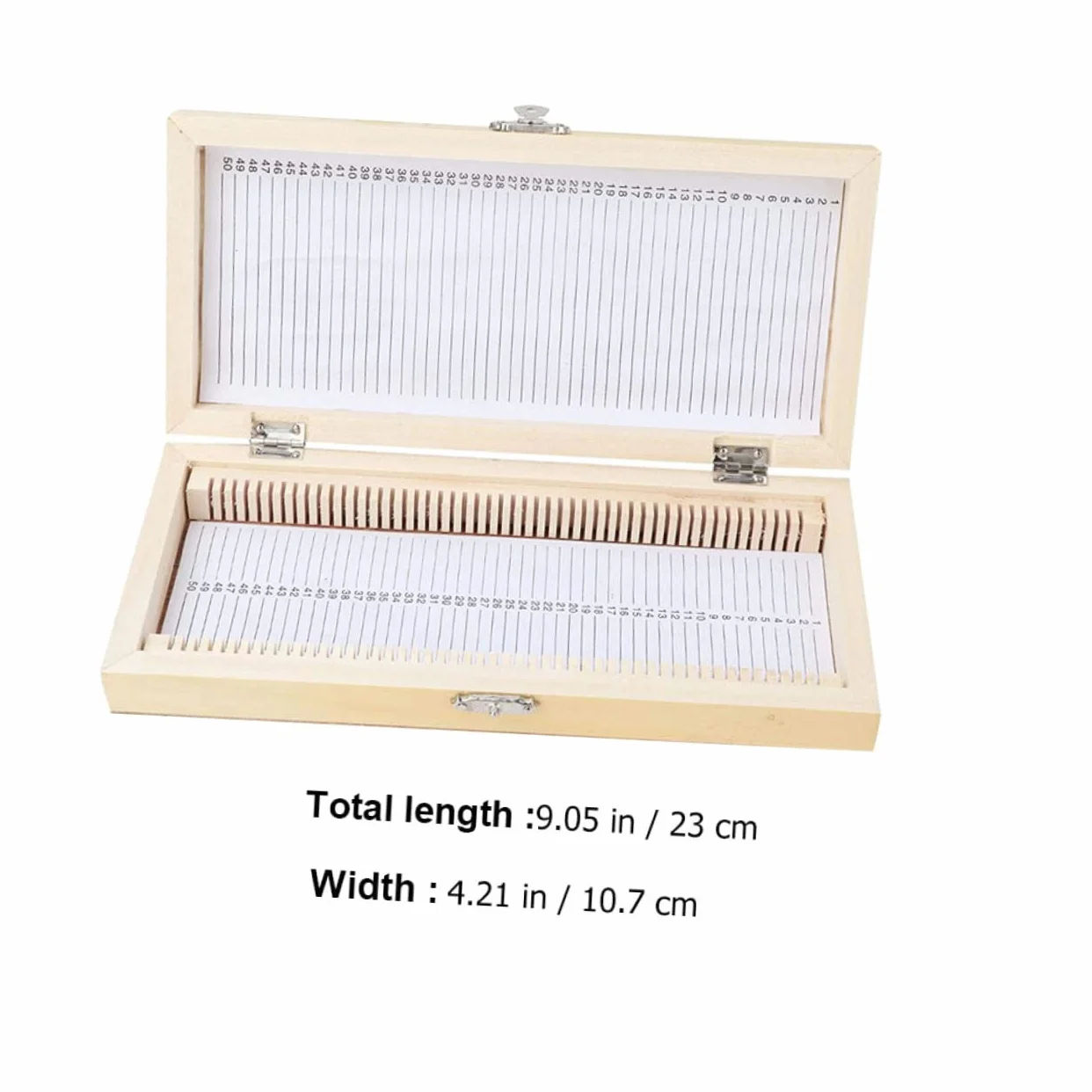 Amosfun Boîte Coulissante en Bois Compacte et Facile à Transporter Compartiments Numérotés pour 50 Lames de Microscope pour Collection de Spécimens