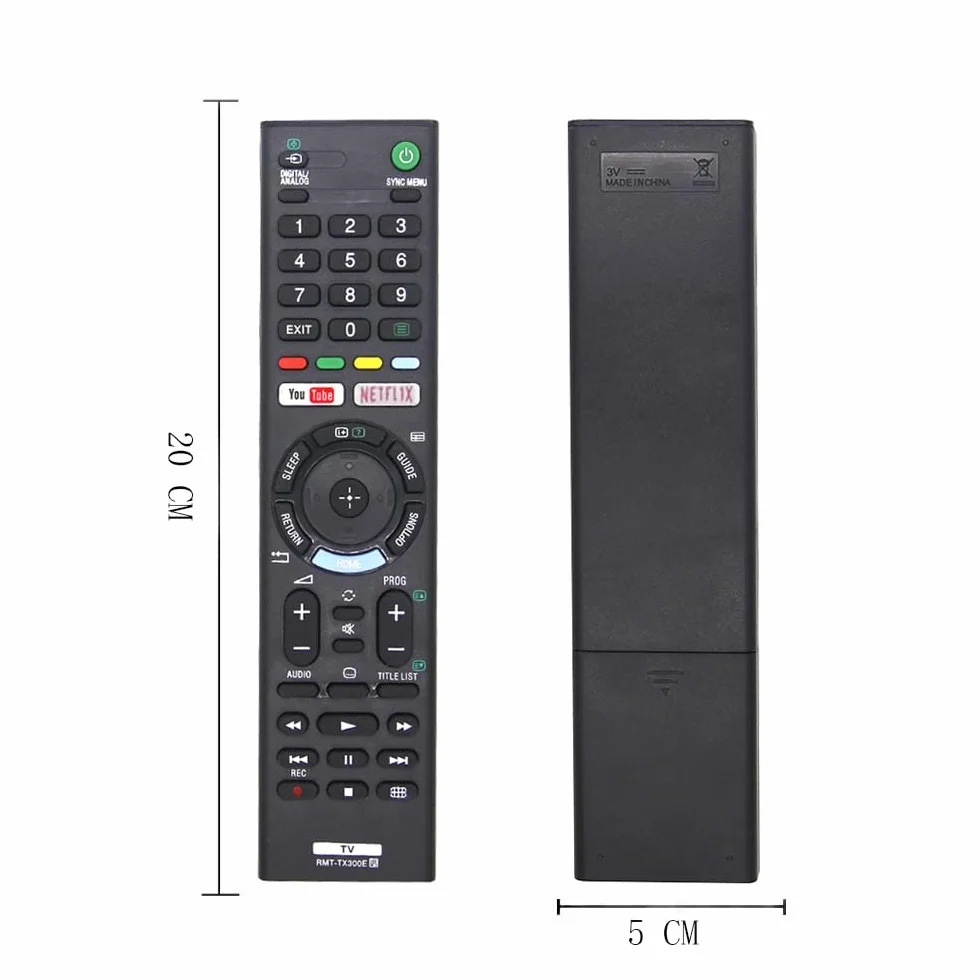 Remplacement telecommande Sony RMT-TX300E pour telecommande Universelle Sony TV avec Boutons Netfllx et You Tub