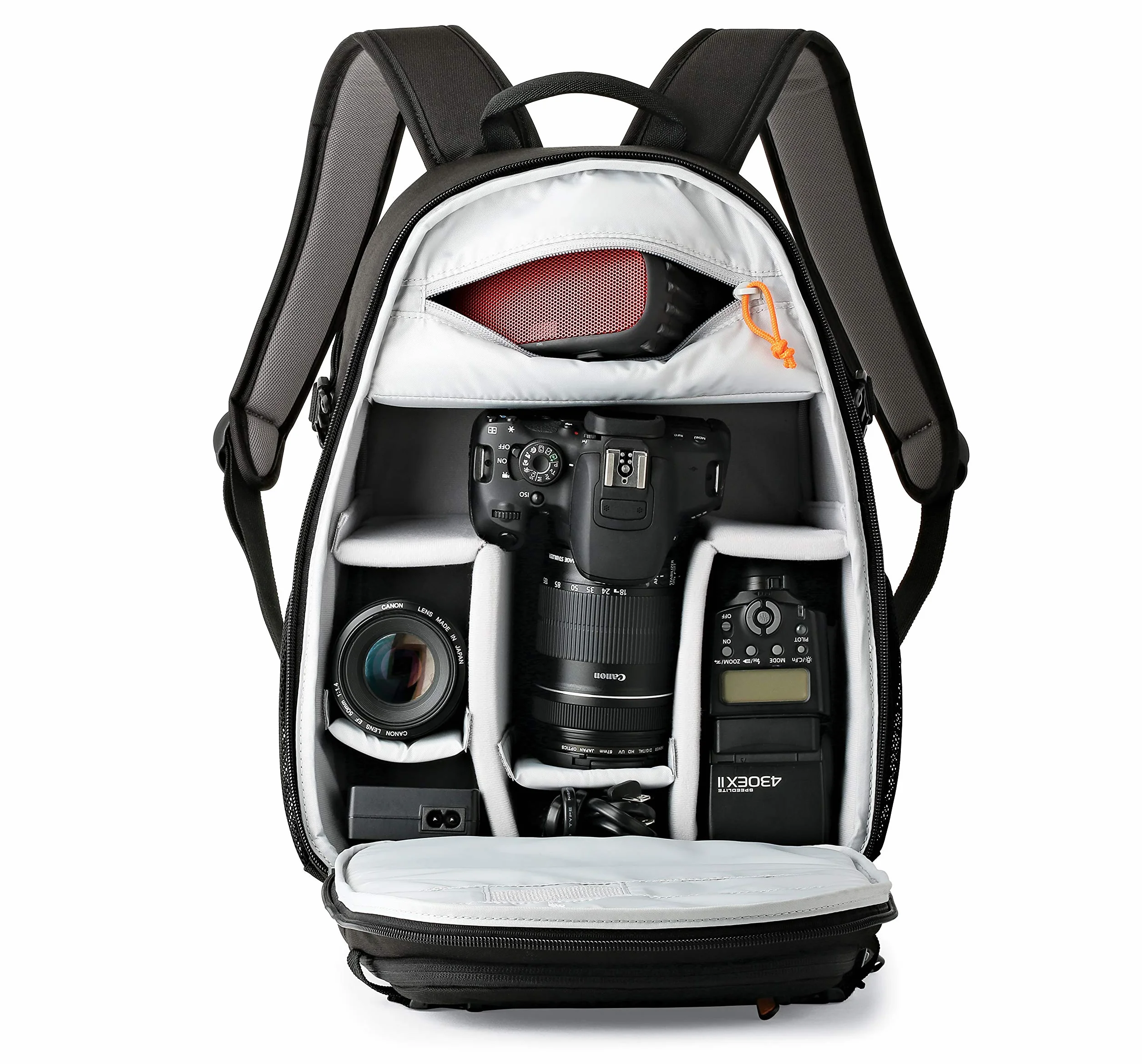 Lowepro Tahoe 150, Sac à dos pour appareil photo avec intérieur personnalisable, convient aux appareils DSLR avec objectif, objectif supplémentaire, tablette de 10 pouces, noir, LP36892-PWW